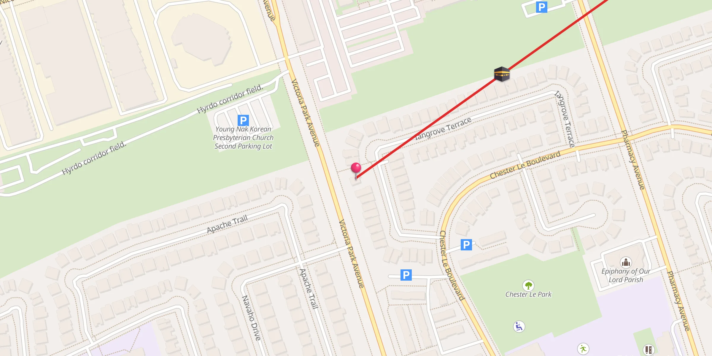Carte de localisation : Masjid al-Faisal (Islamic Society of Willowdale)