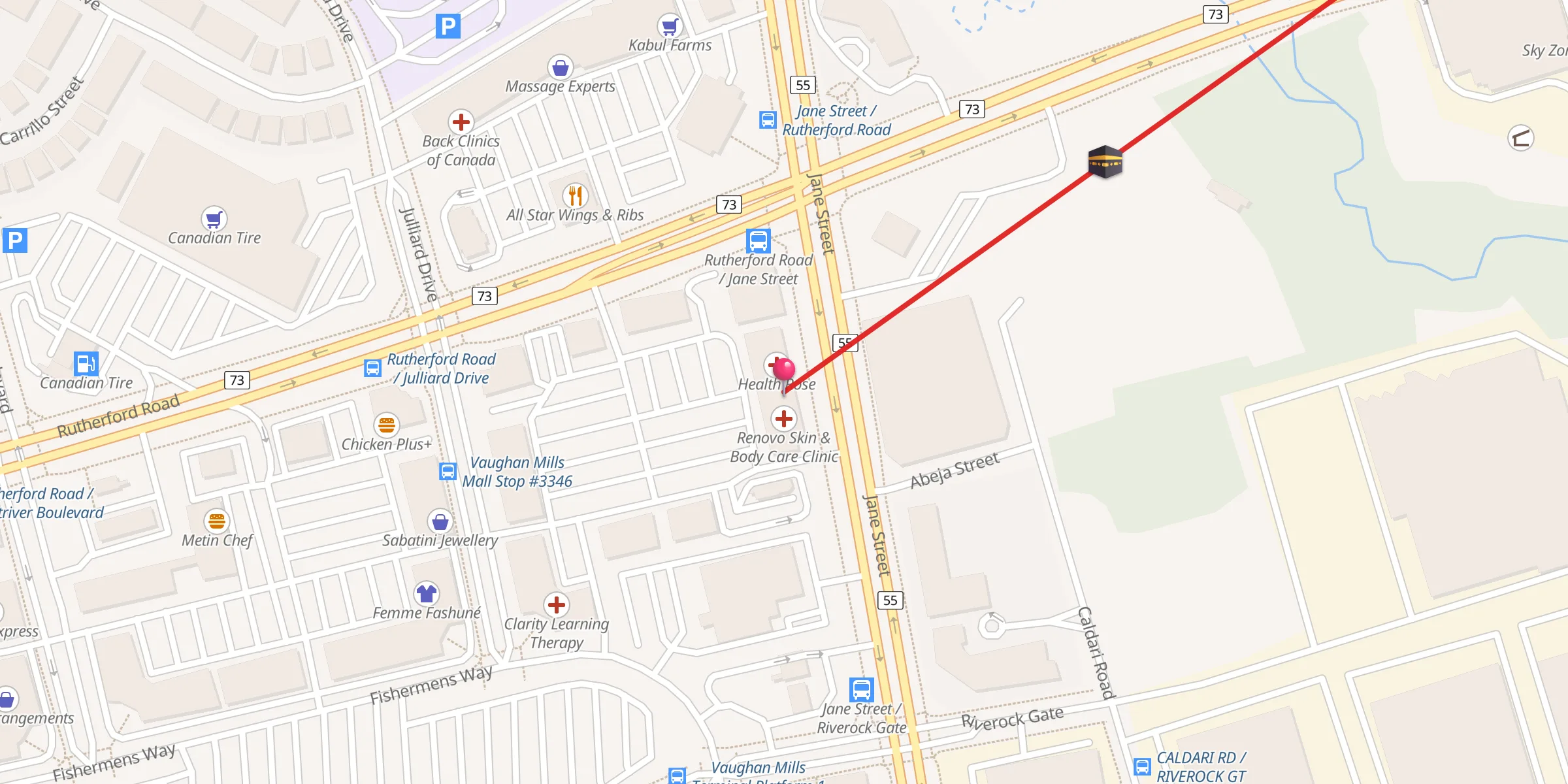 Carte de localisation : Islamic Society of Vaughan