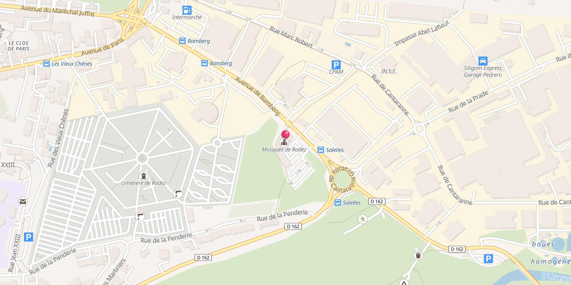 Carte de localisation : Mosquée de Rodez