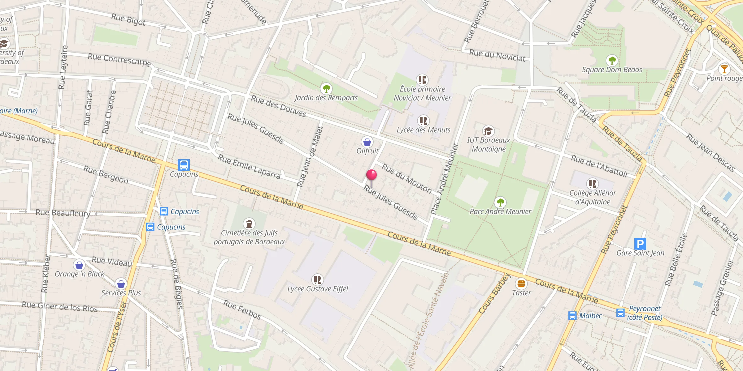 Carte de localisation : Mosquée de Bordeaux
