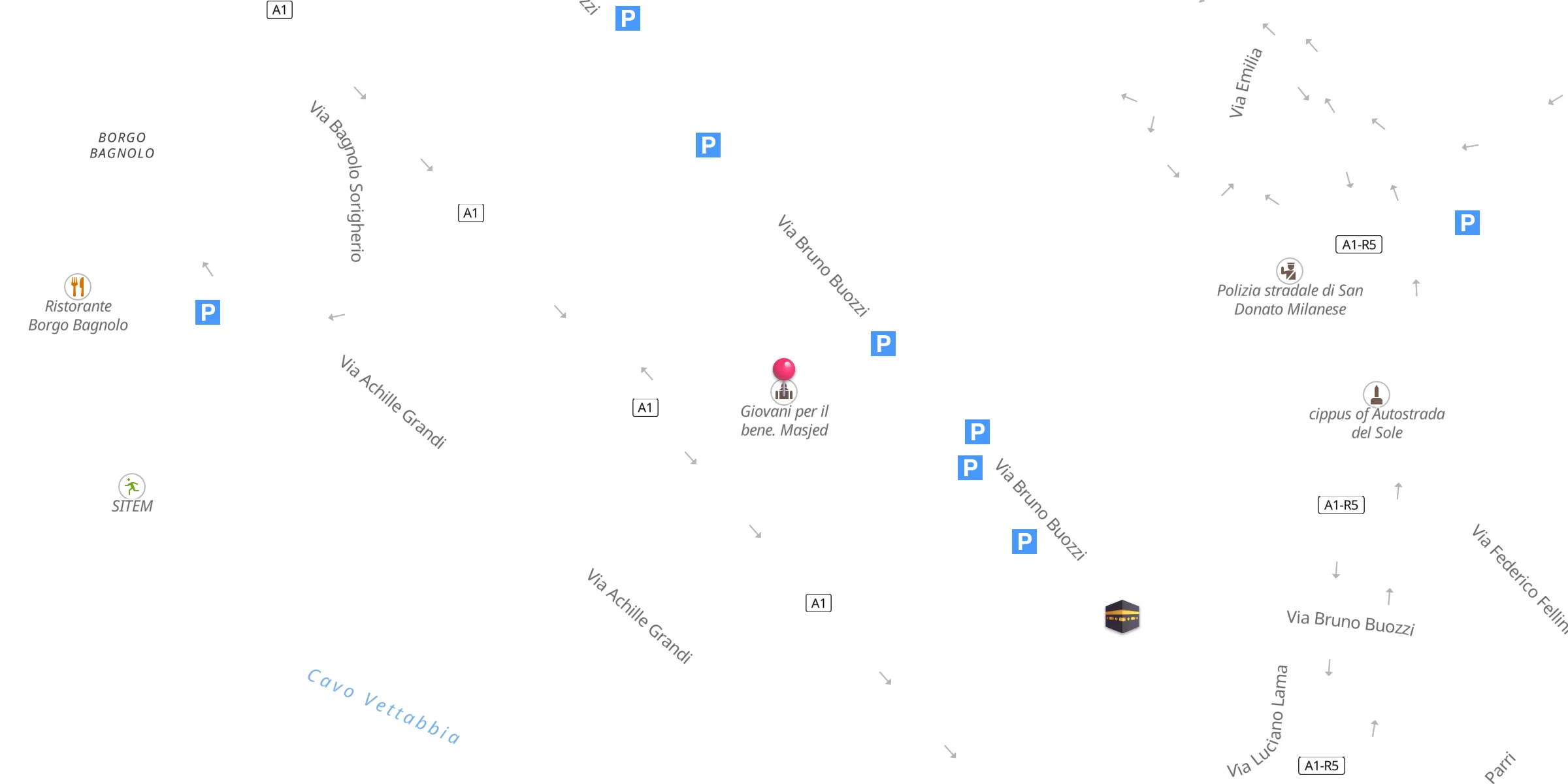 Carte de localisation : Giovani per il bene. Masjed