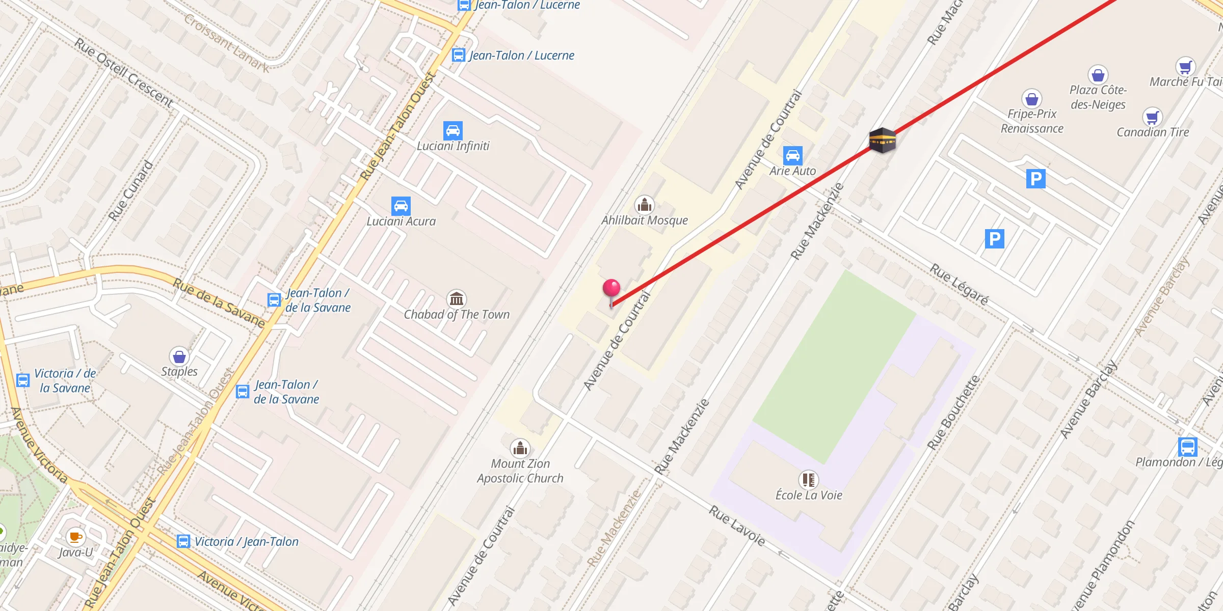 Carte de localisation : Mosquée Baitul Mukarram