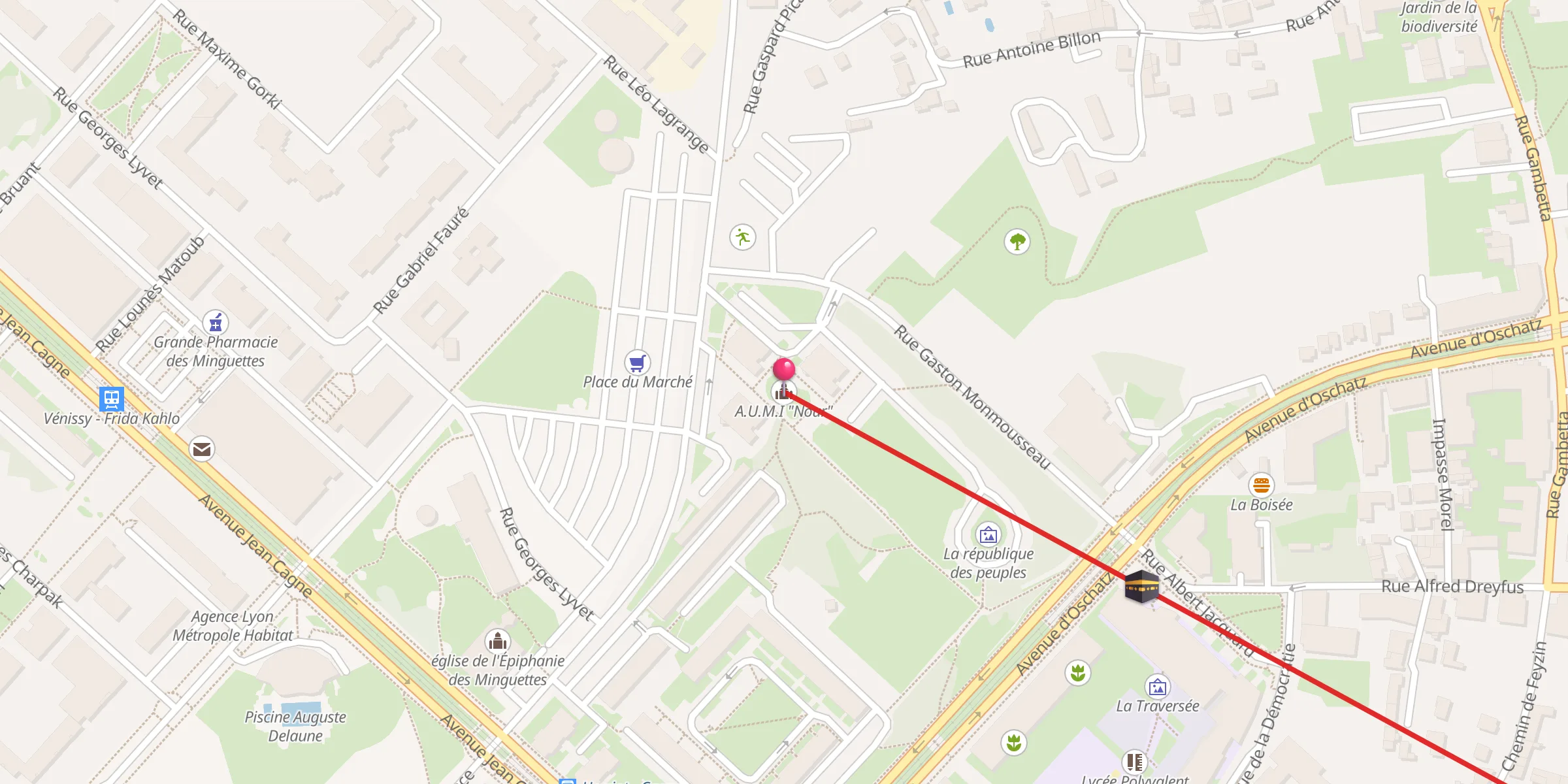 Carte de localisation : A.U.M.I "Nour"