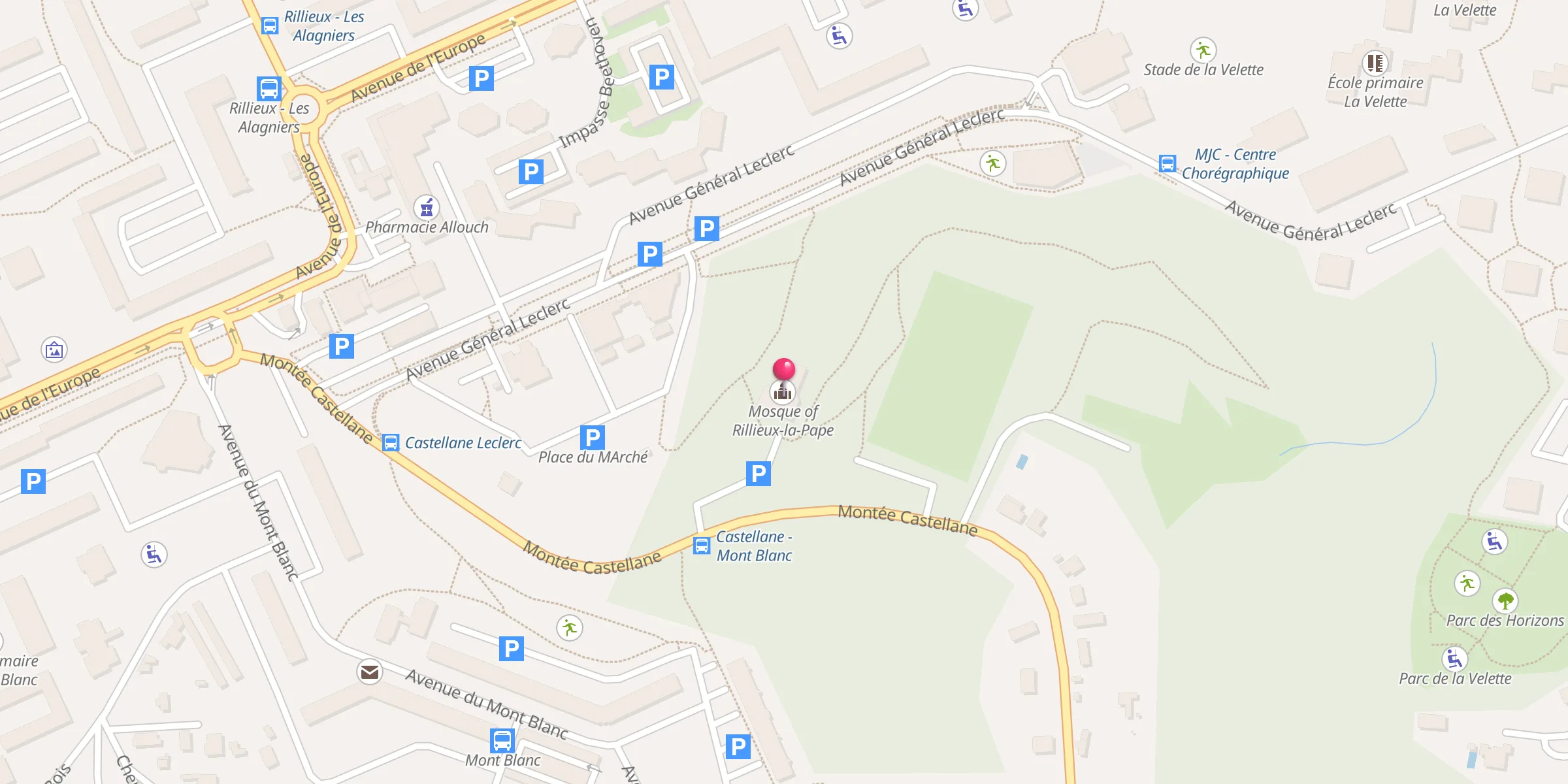 Carte de localisation : Mosquée de Rillieux-la-Pape