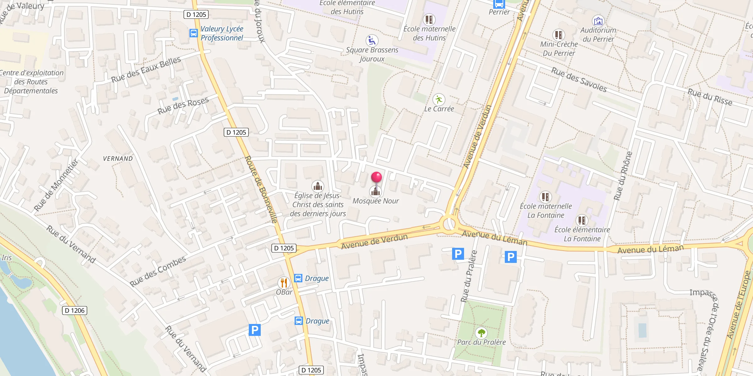 Carte de localisation : Mosquée Nour