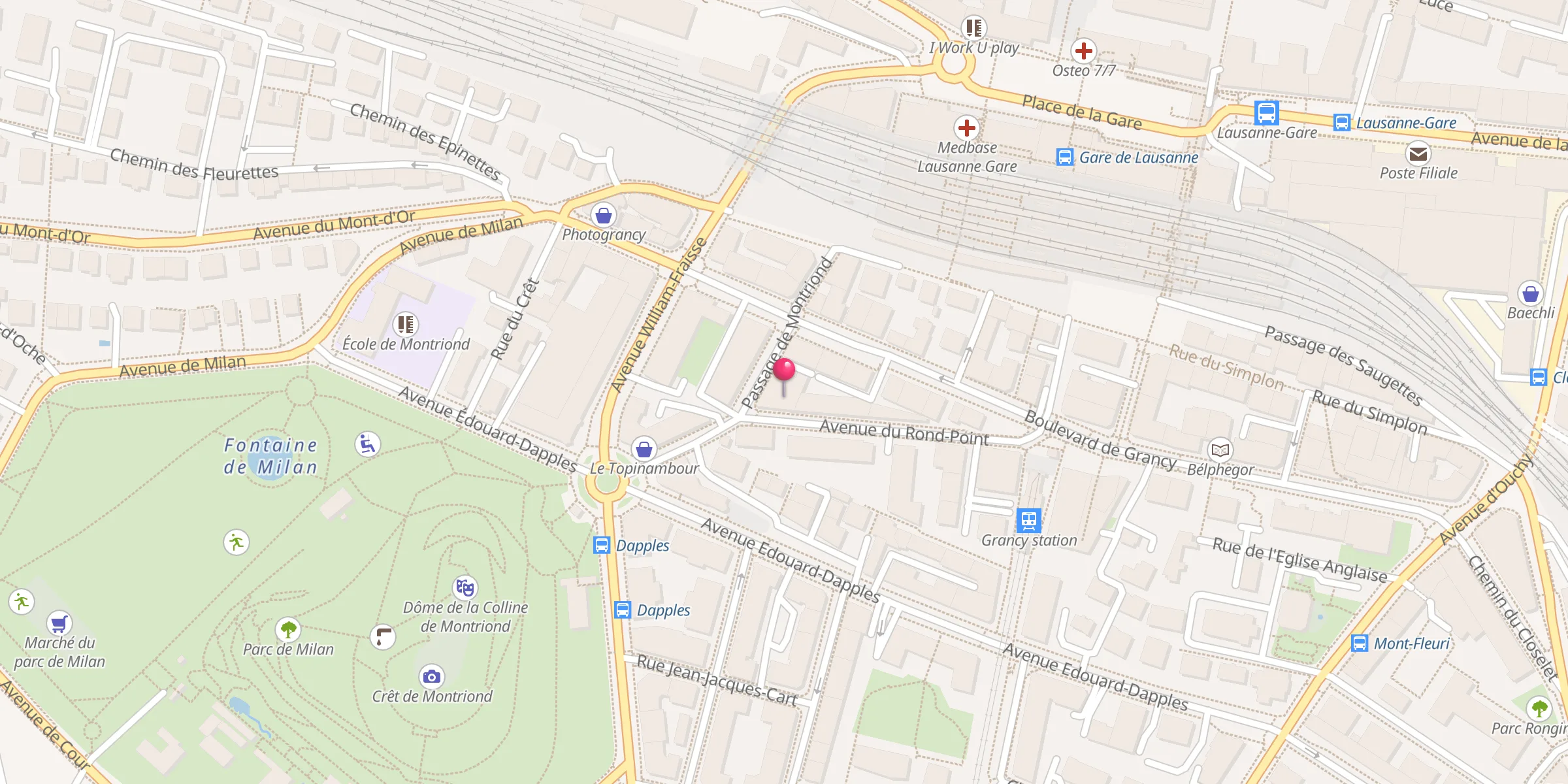 Carte de localisation : Mosquée de Lausanne