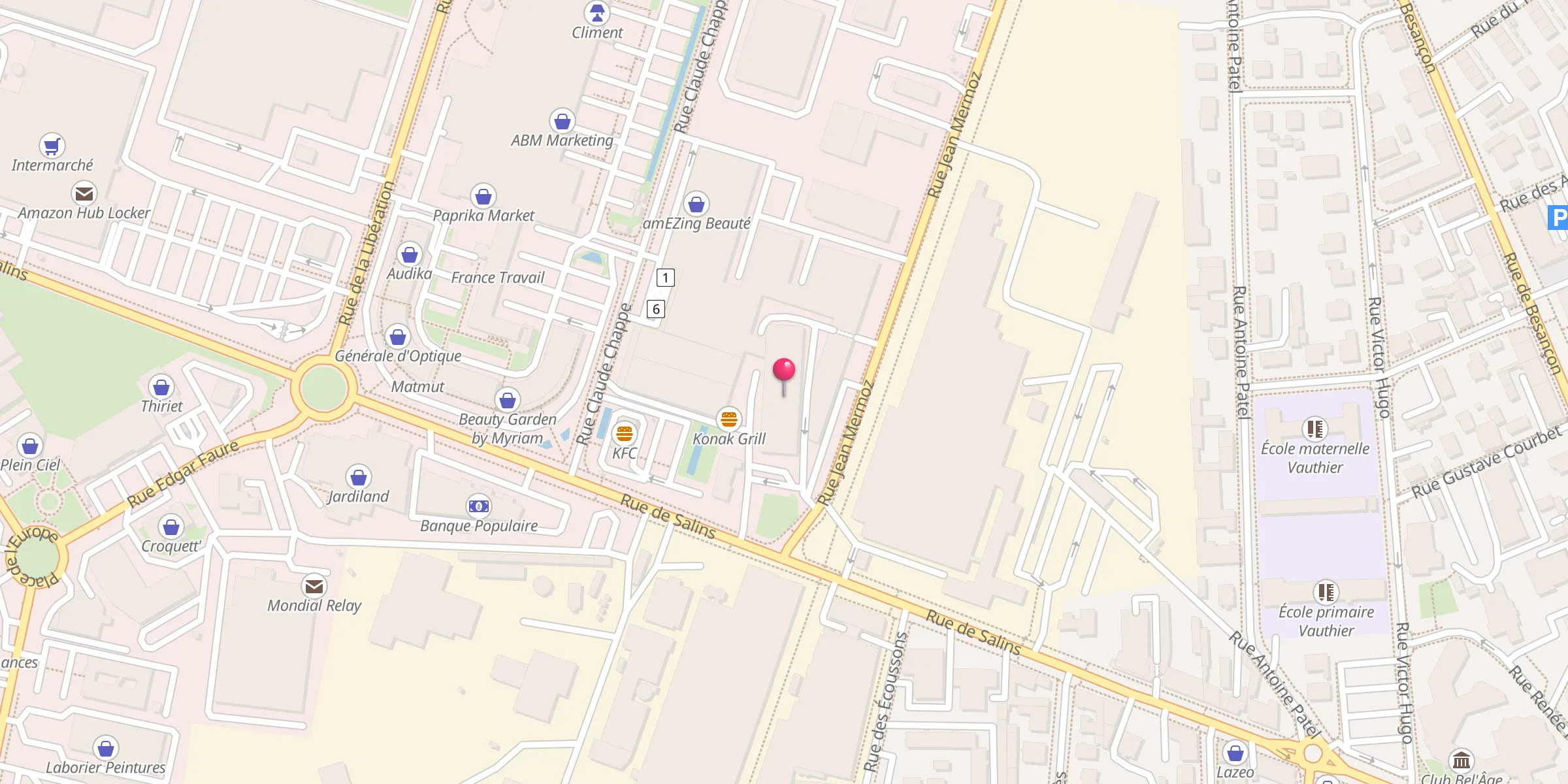 Carte de localisation : Association des Turcs de Pontarlier