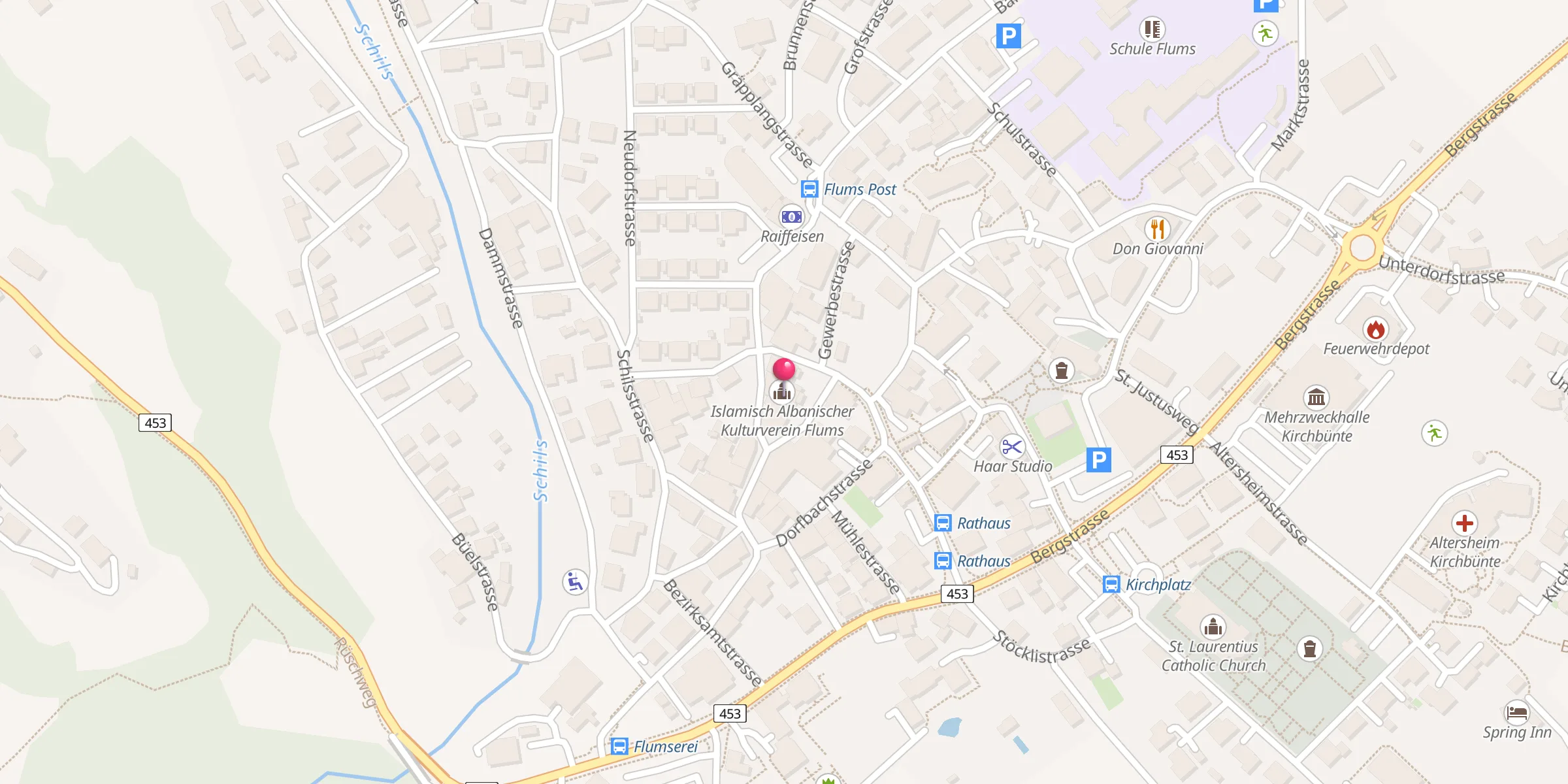 Carte de localisation : Islamisch Albanischer Kulturverein Flums