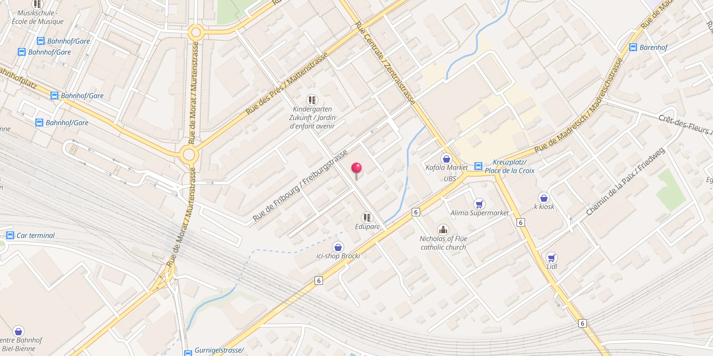 Carte de localisation : Centre Islamique de Bienne - Islamzentrum Biel