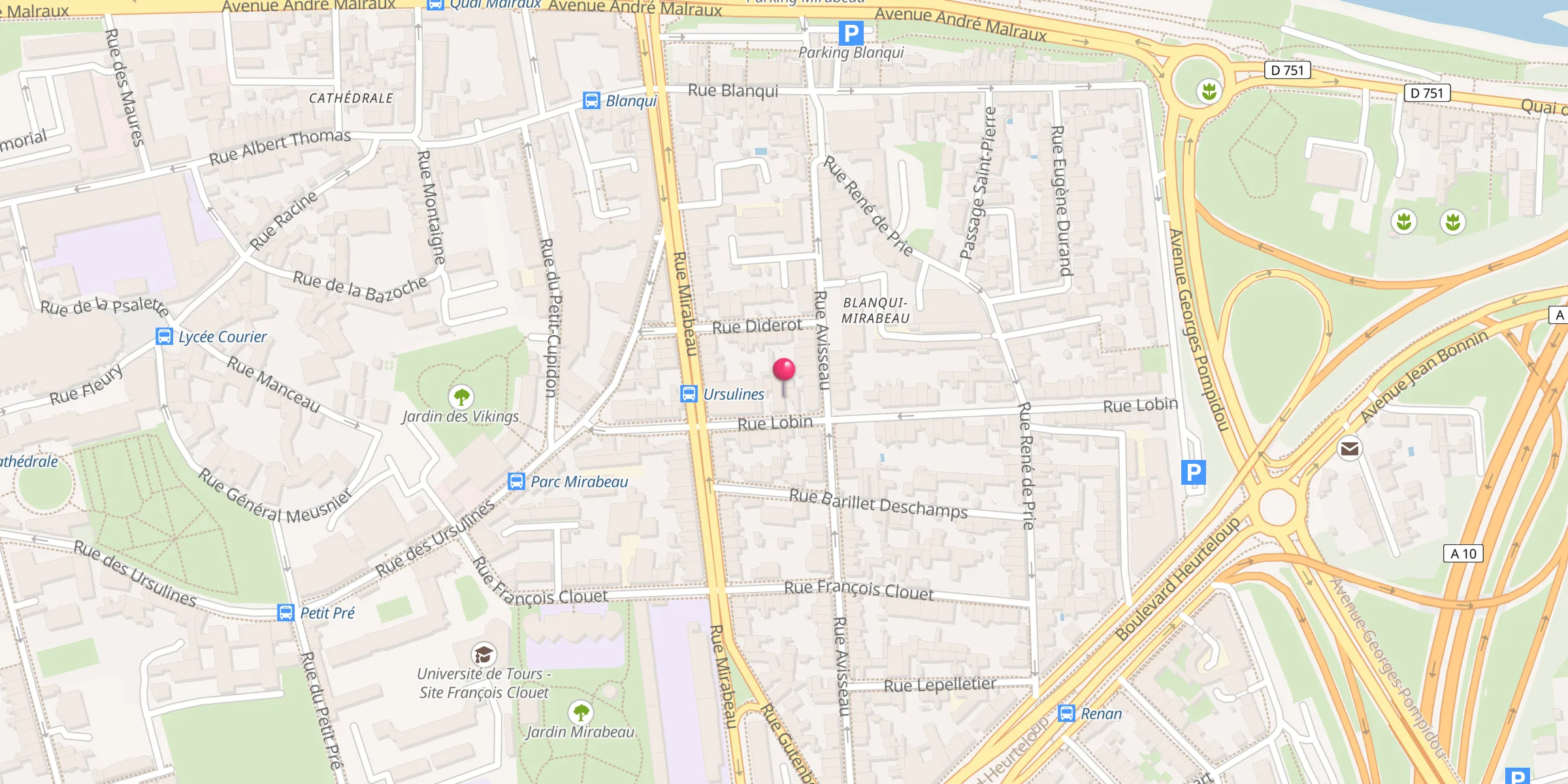Carte de localisation : Mosquée de Tours