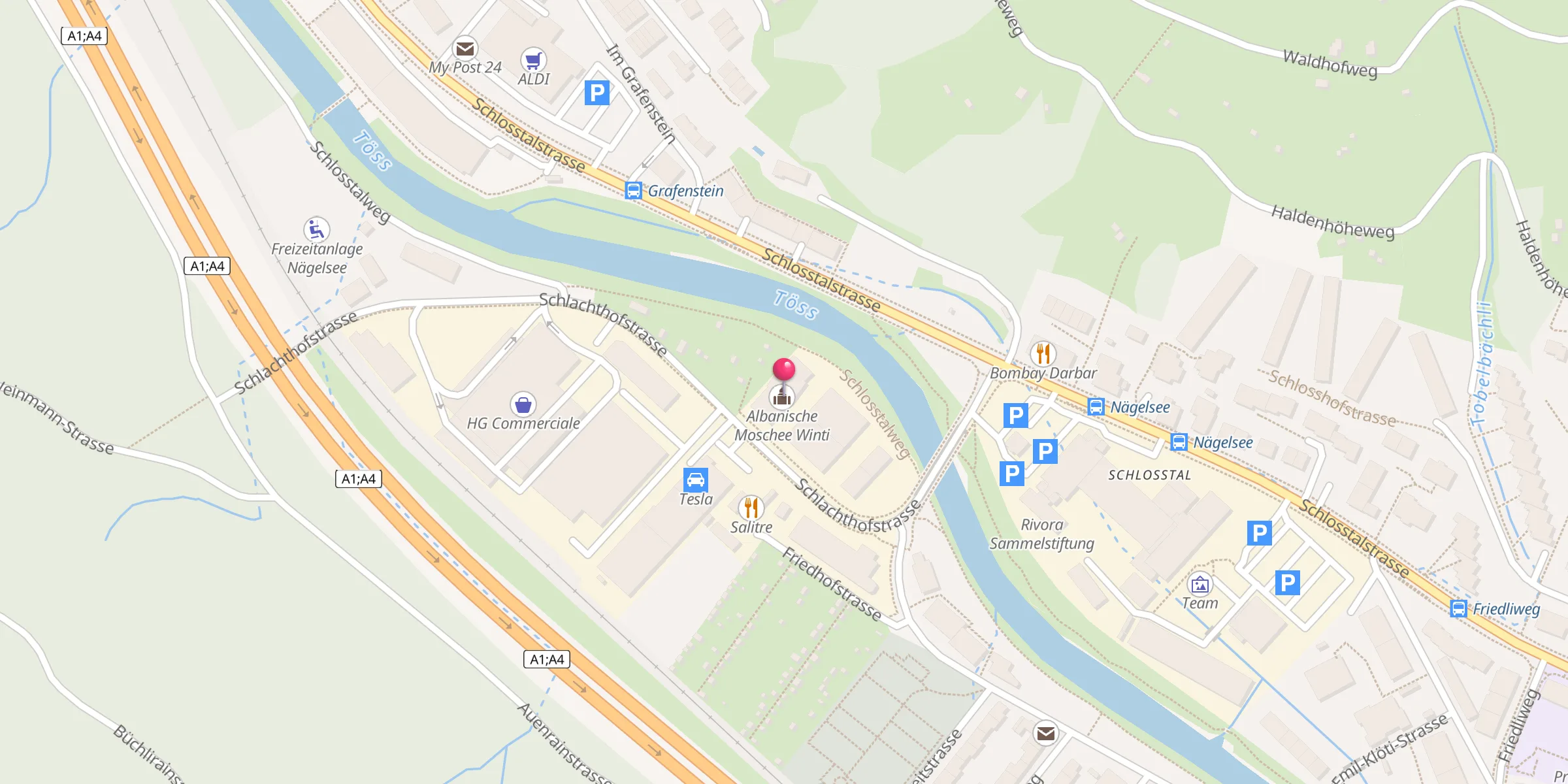 Carte de localisation : Albanische Moschee Winti