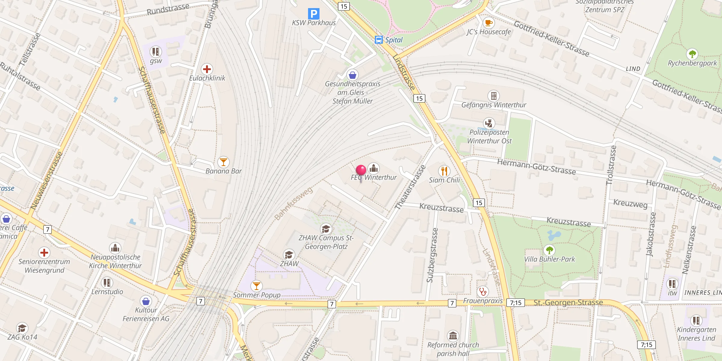 Carte de localisation : Verein Türkgücü Winterthur