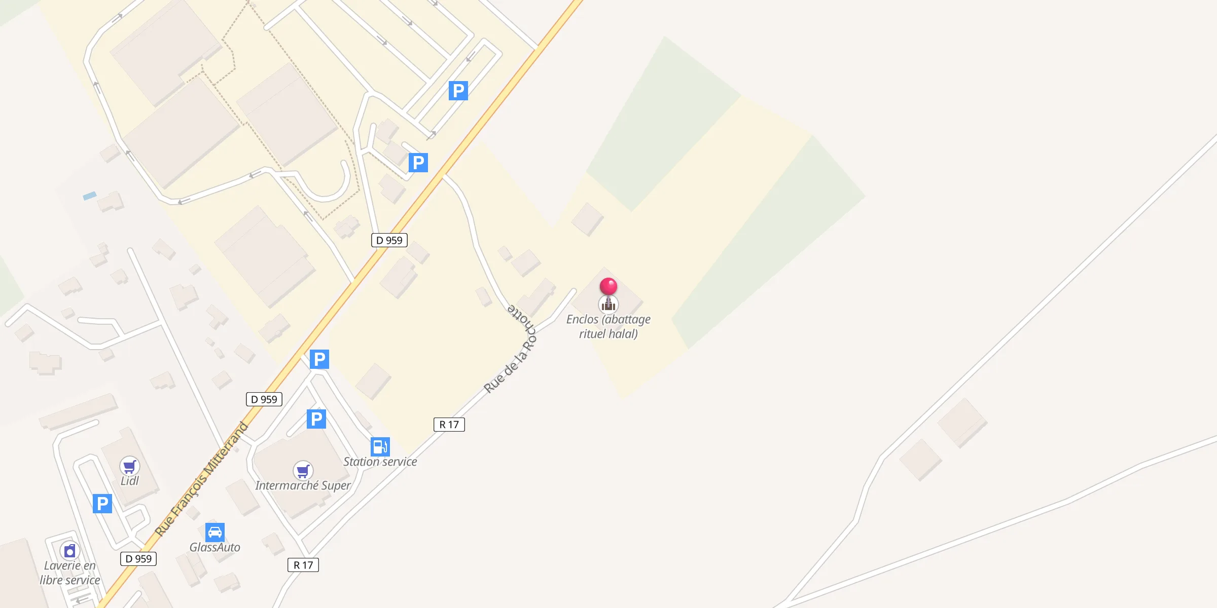Carte de localisation : Enclos (abattage rituel halal)