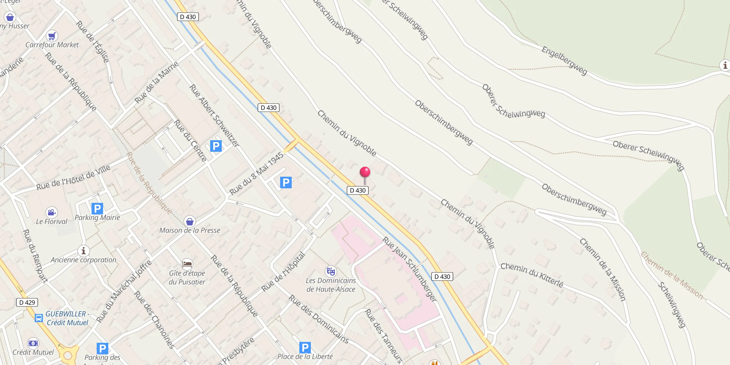 Carte de localisation : Mosquée de Guebwiller