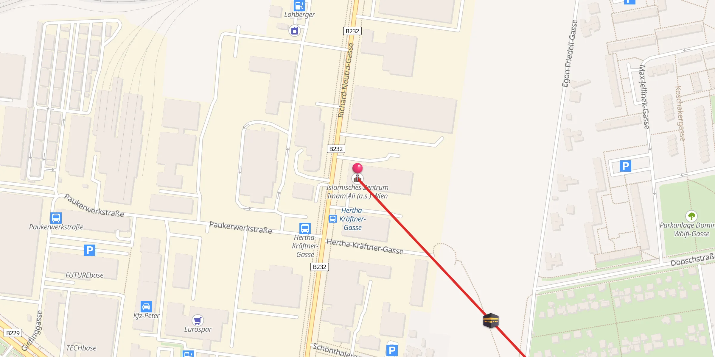 Carte de localisation : Islamisches Zentrum Imam Ali (a.s.) Wien