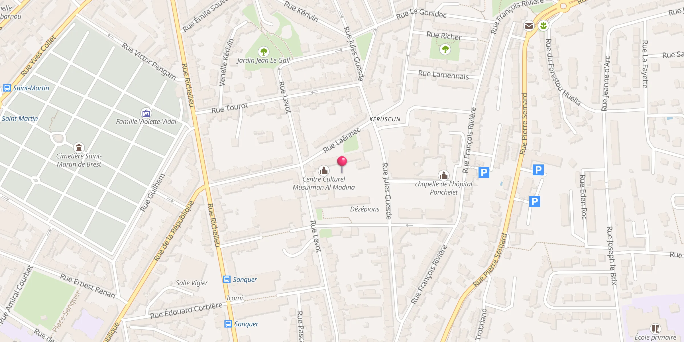 Carte de localisation : Centre Culturel Musulman Al Madina