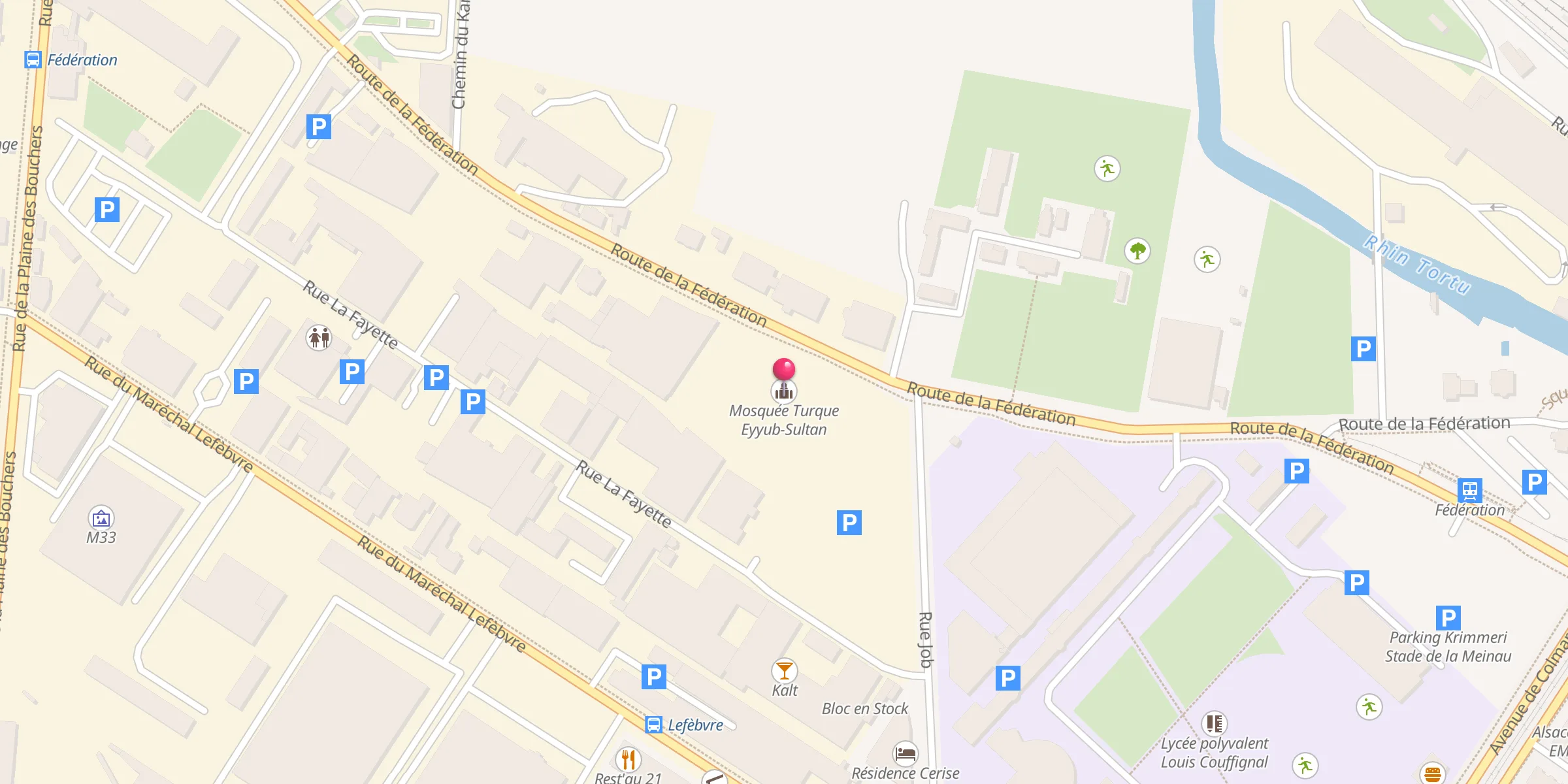 Carte de localisation : Mosquée Turque Eyyub-Sultan