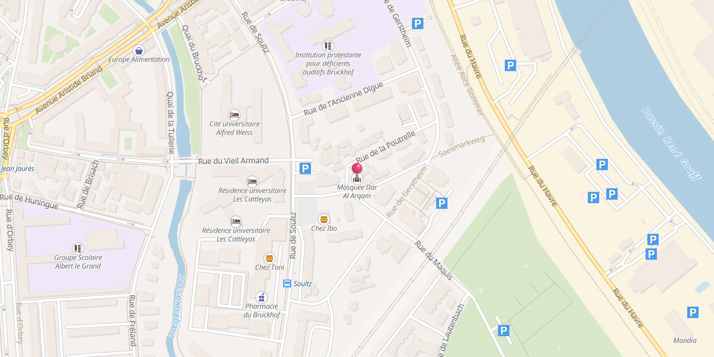 Carte de localisation : Mosquée Dar Al Arqam