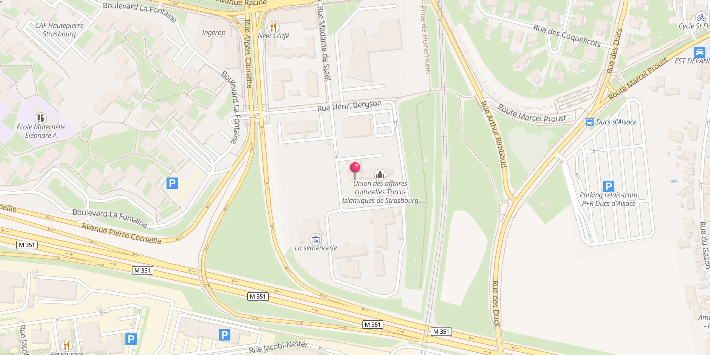 Carte de localisation : DİTİB Strasbourg