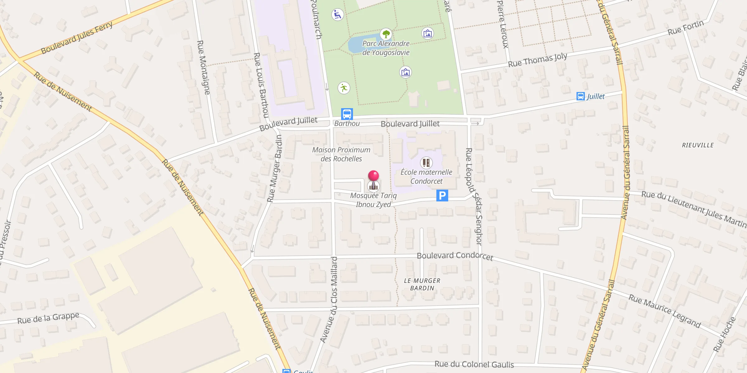 Carte de localisation : Mosquée Tariq Ibnou Zyed