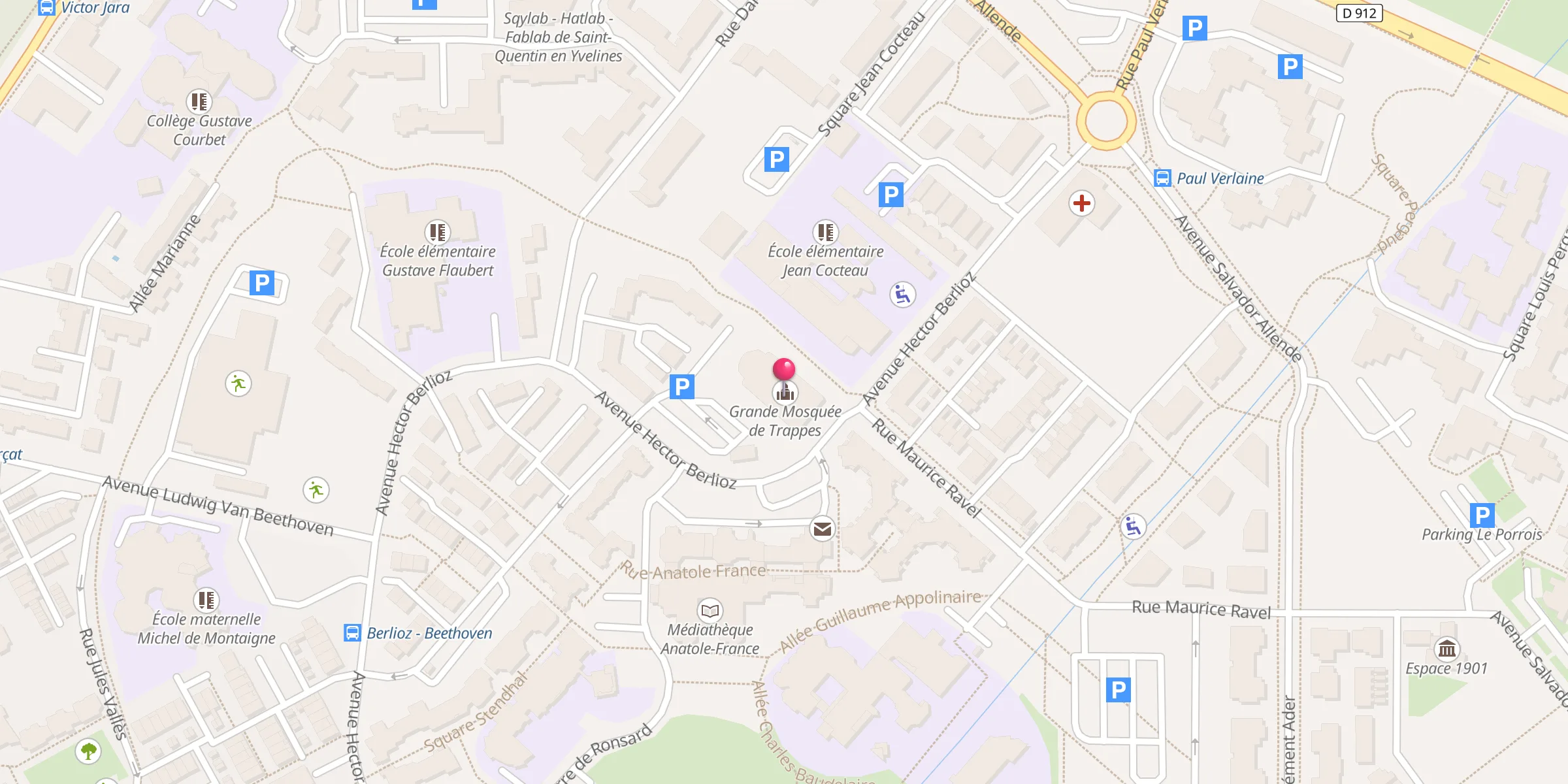 Carte de localisation : Grande Mosquée de Trappes