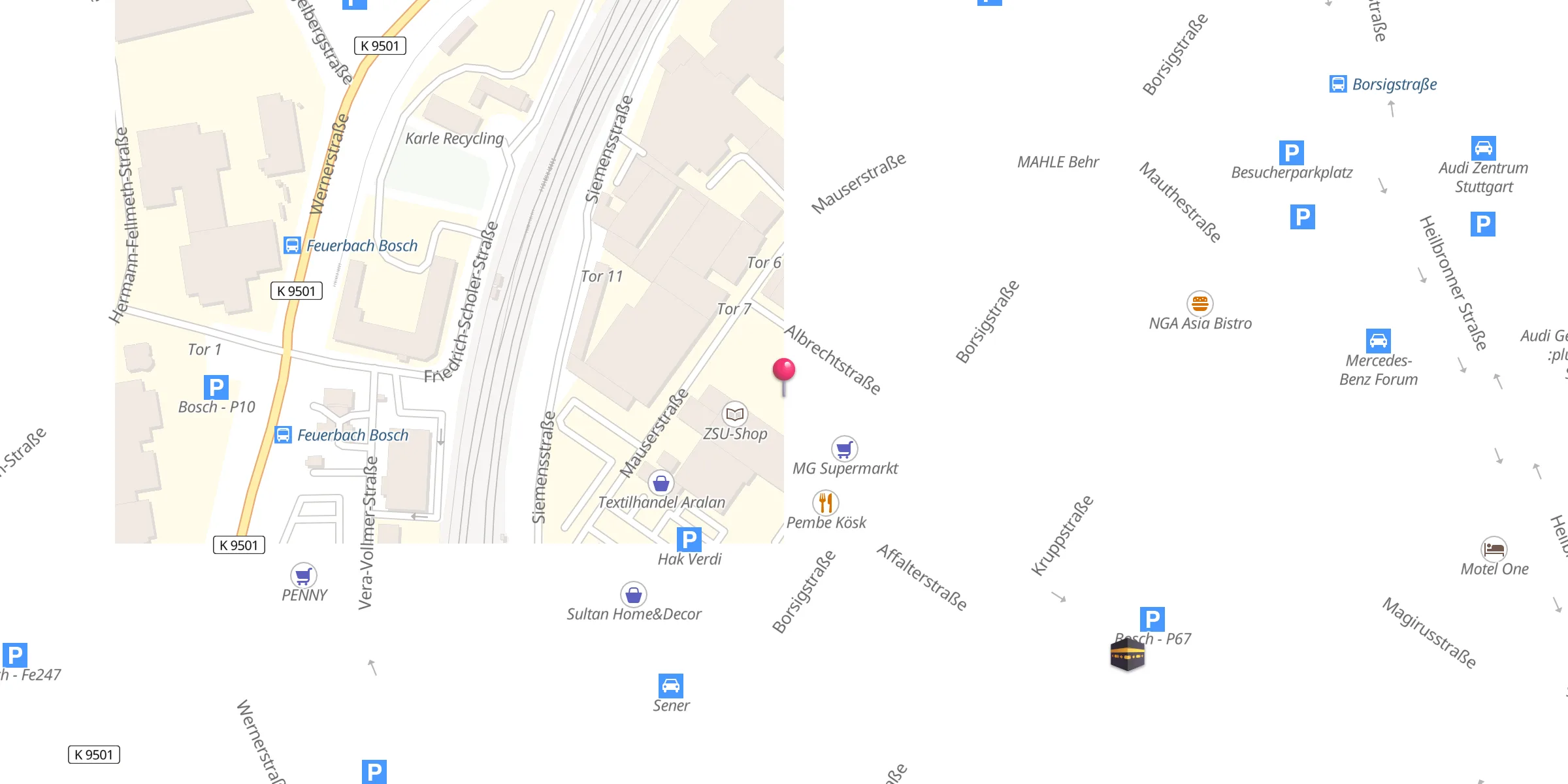 Carte de localisation : künftige DITIB Mosche