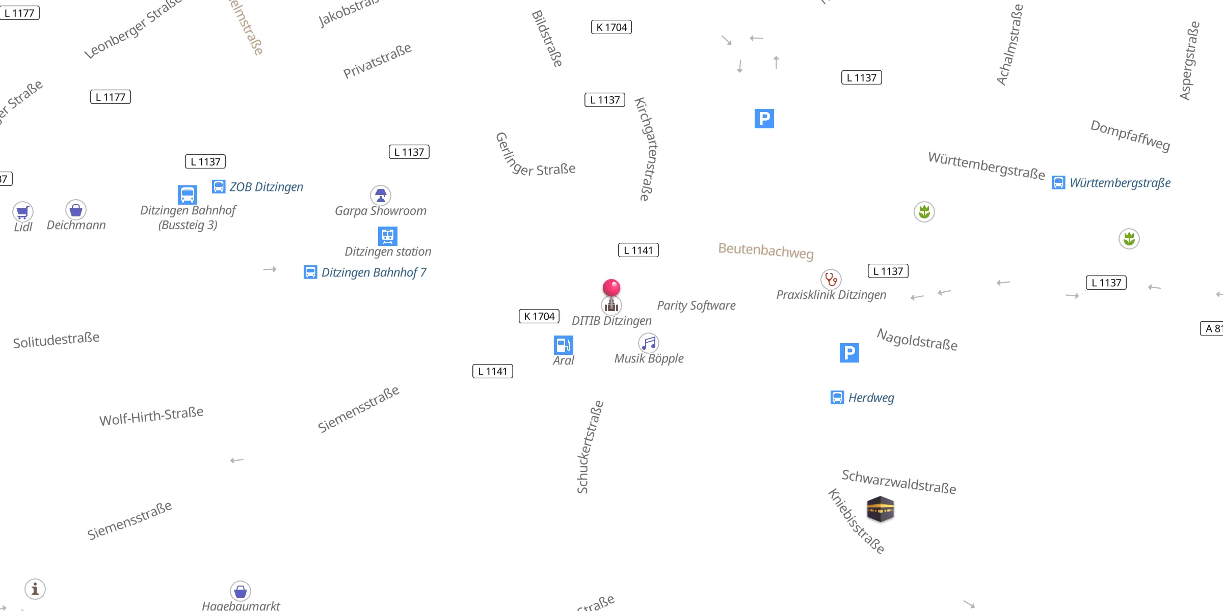 Carte de localisation : DITIB Ditzingen