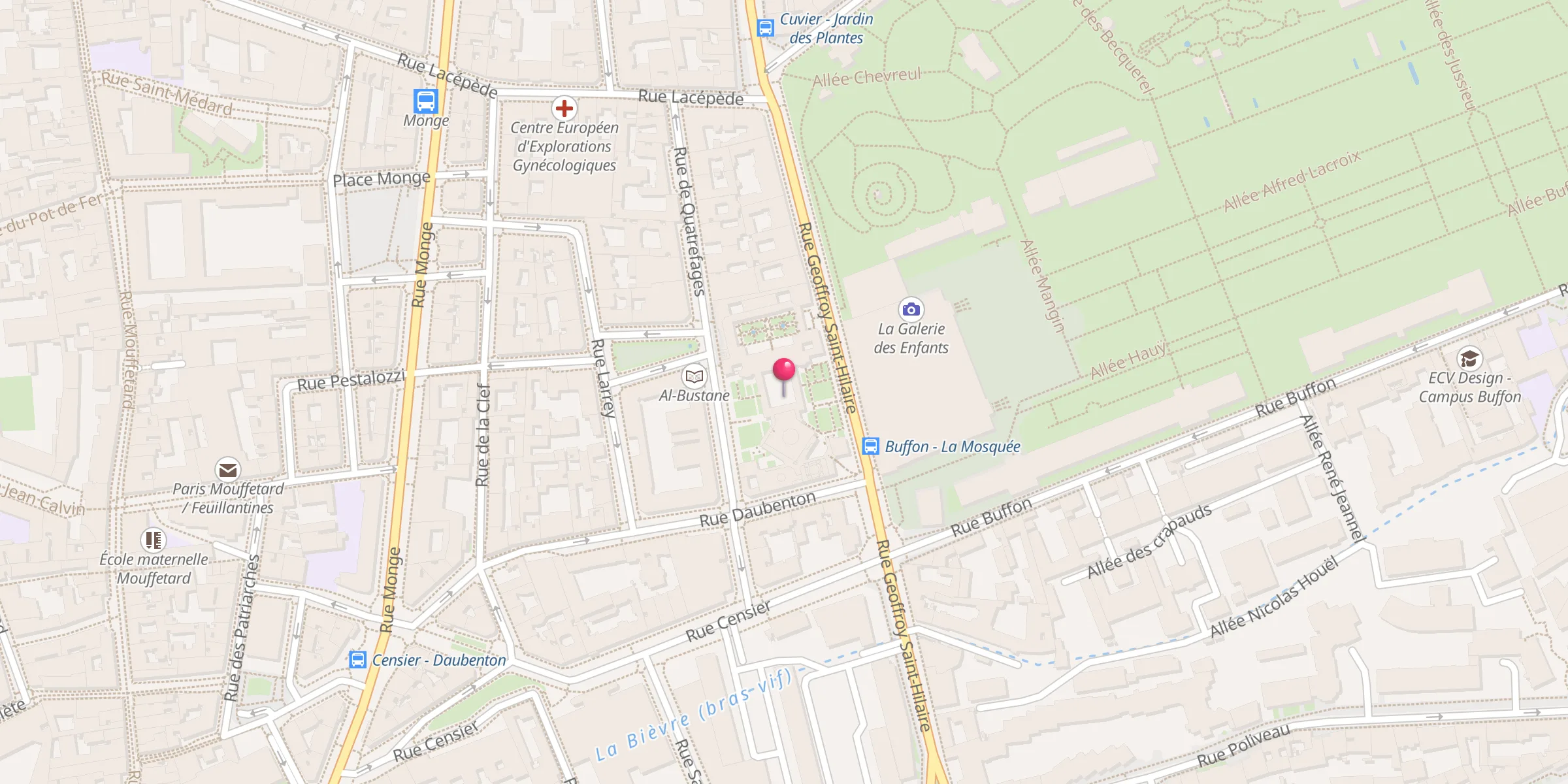 Carte de localisation : Grande Mosquée de Paris