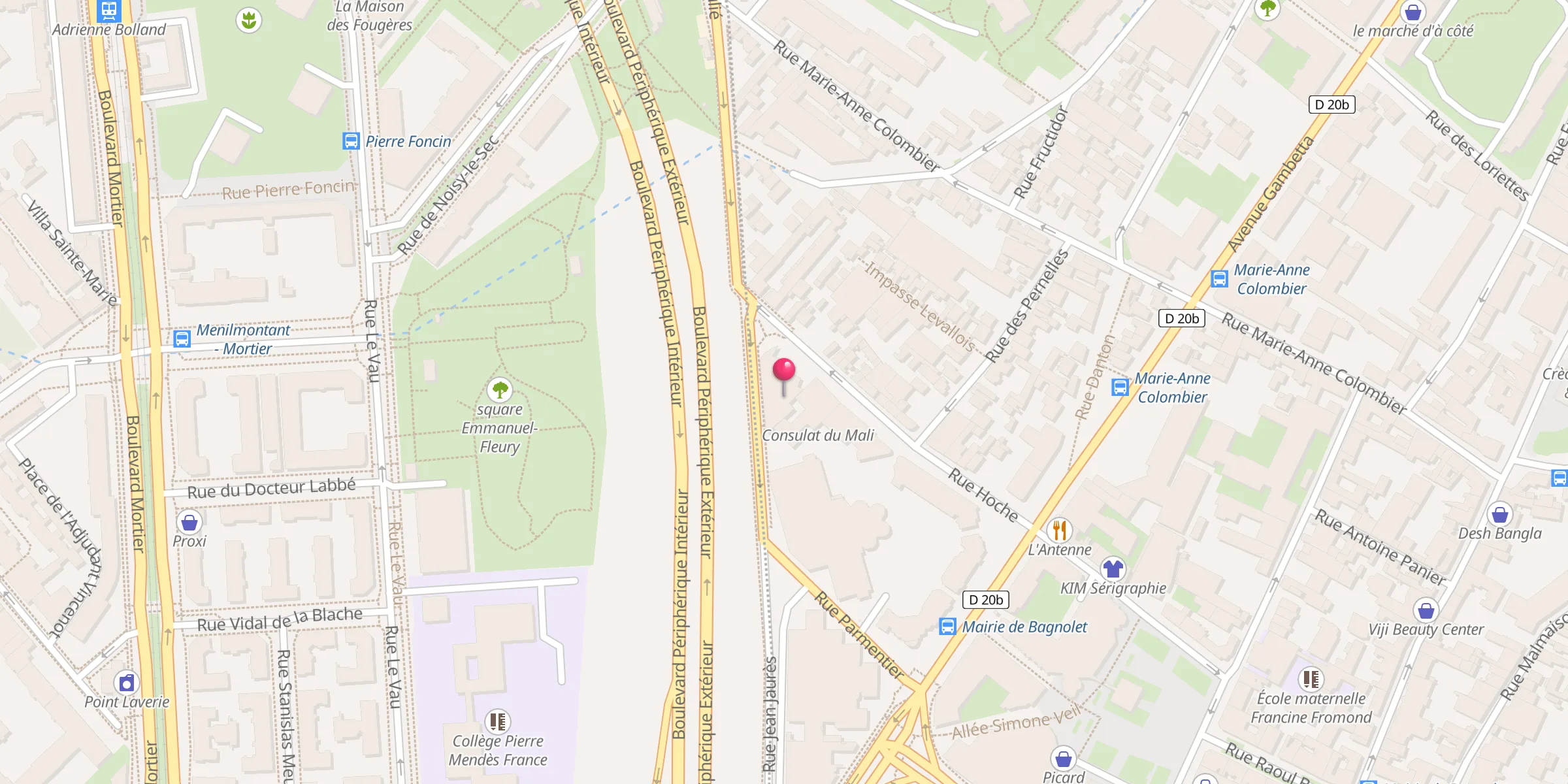 Carte de localisation : Mosquée de Bagnolet