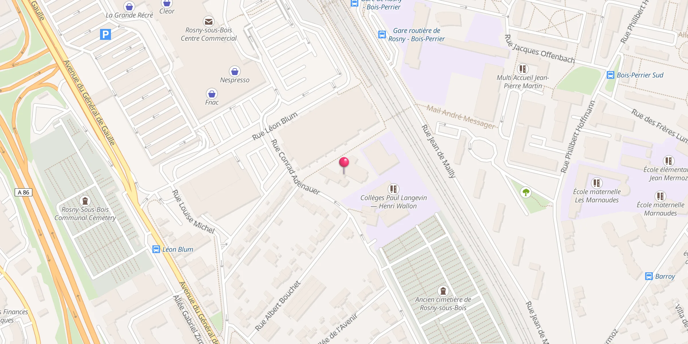 Carte de localisation : Mosquée de Rosny