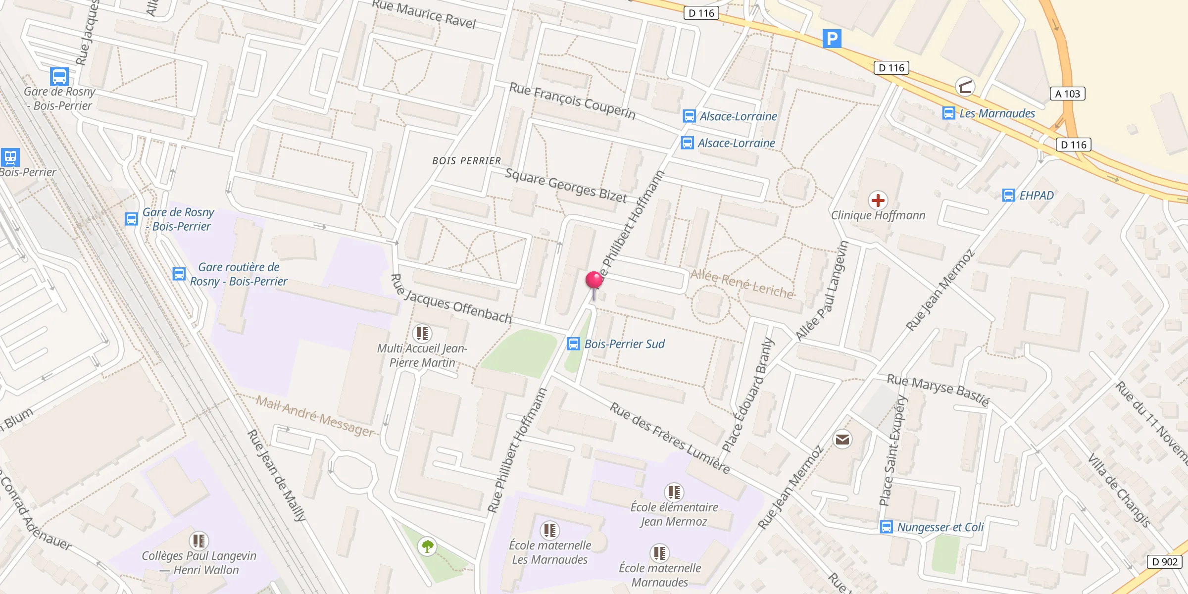 Carte de localisation : Mosquée de Rosny-sous-Bois