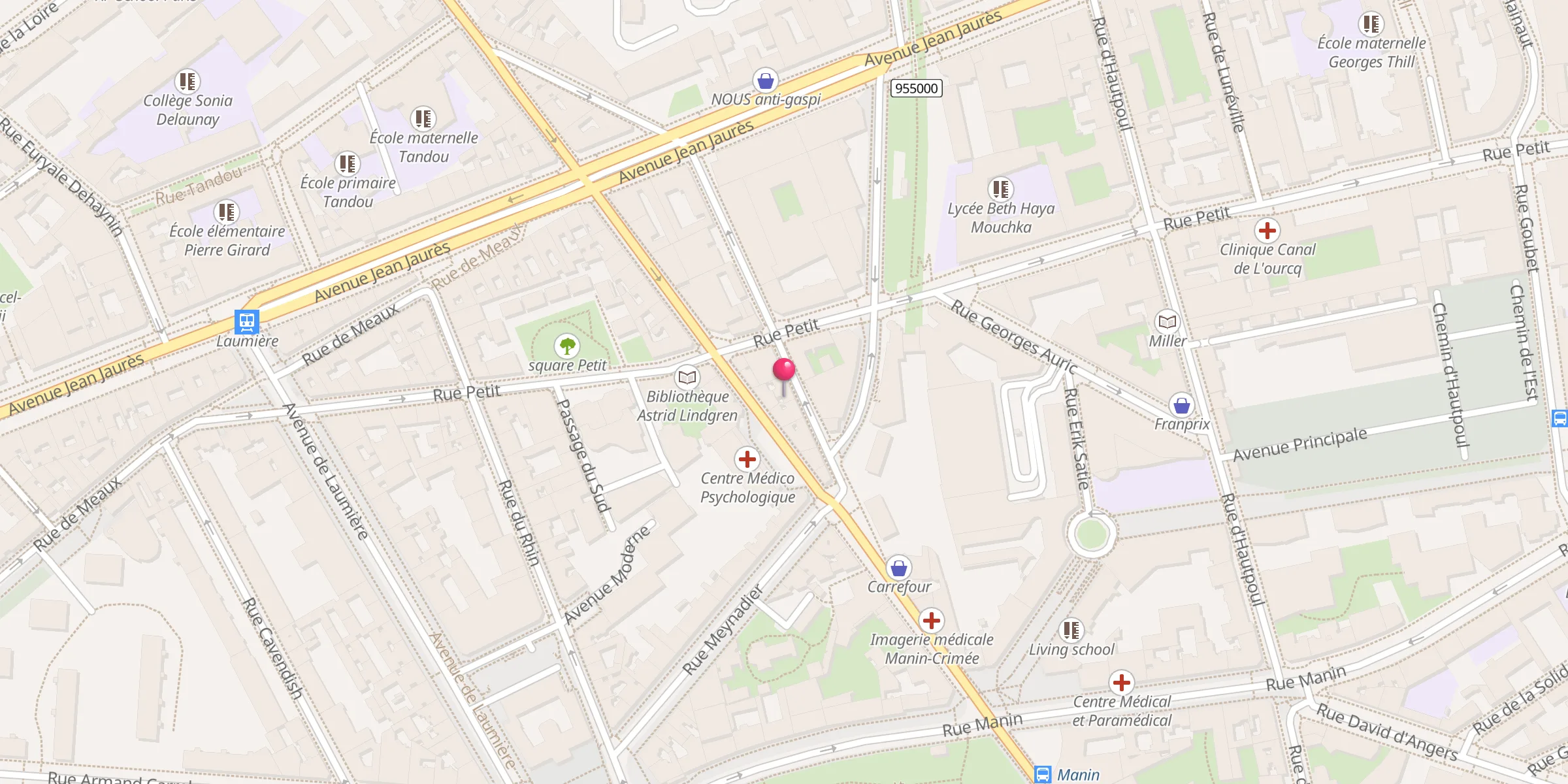 Carte de localisation : Salle de Prière La Villette