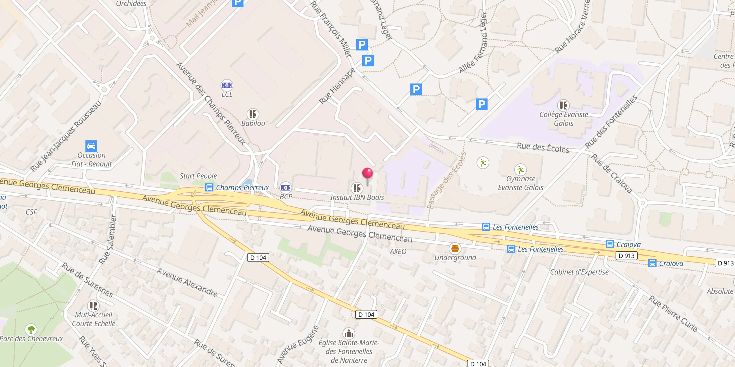 Carte de localisation : Institut Ibn Badis