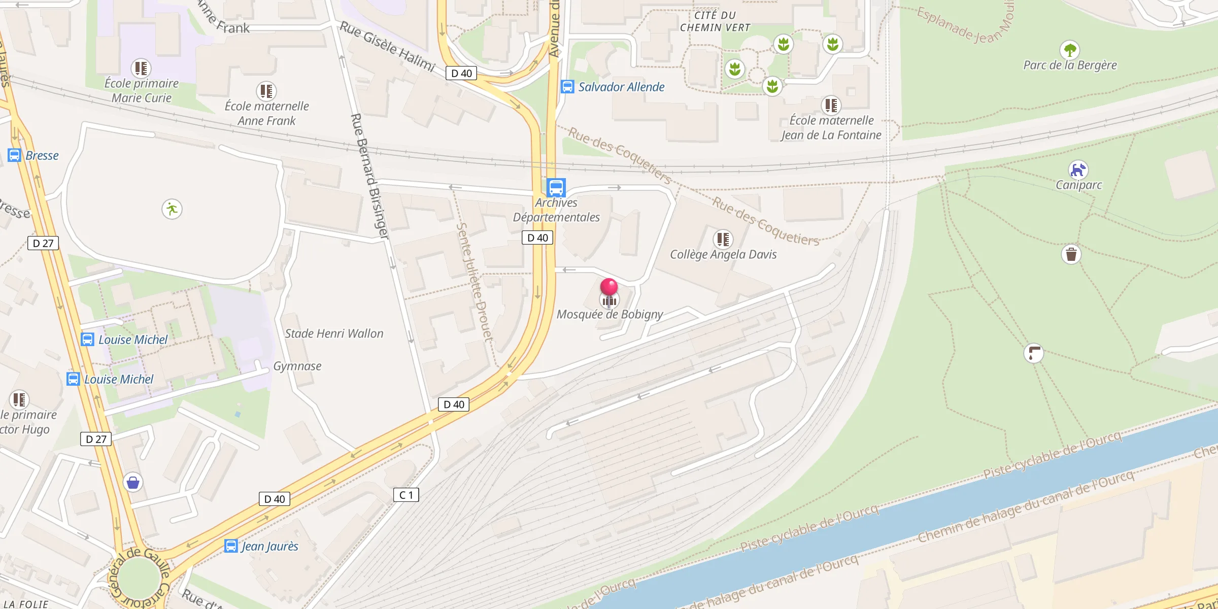Carte de localisation : Mosquée de Bobigny