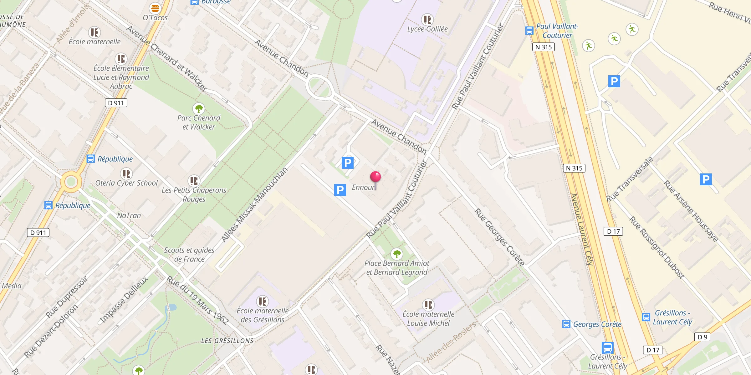 Carte de localisation : Grande Mosquée de Gennevilliers