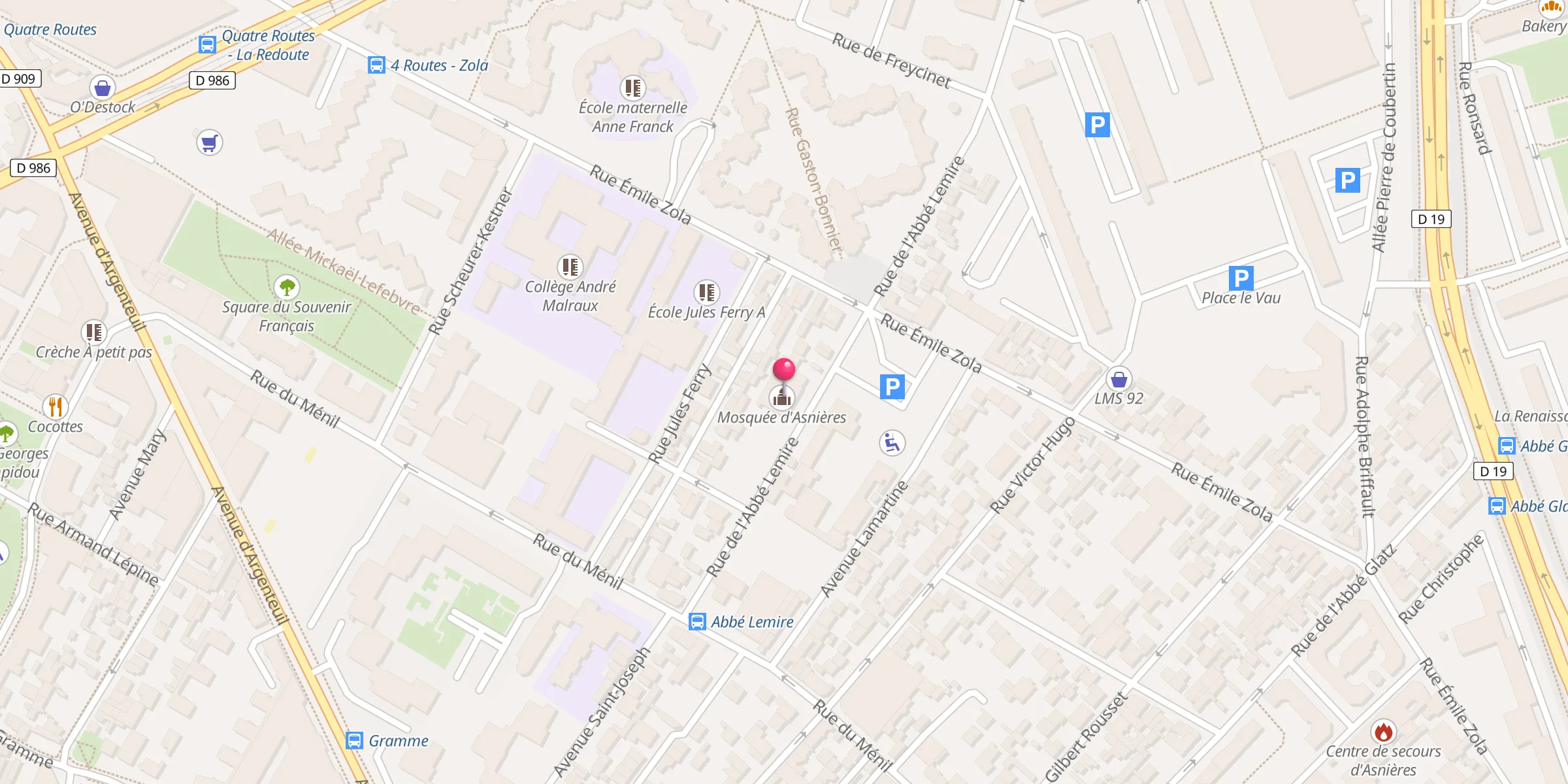 Carte de localisation : Mosquée d'Asnières