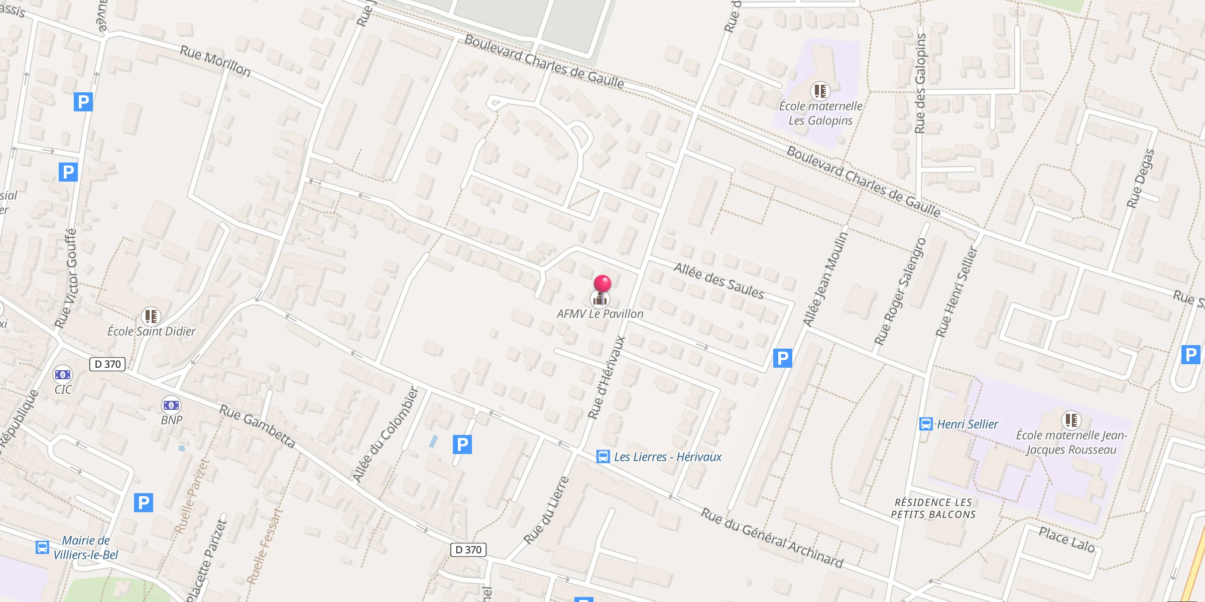 Carte de localisation : AFMV Le Pavillon