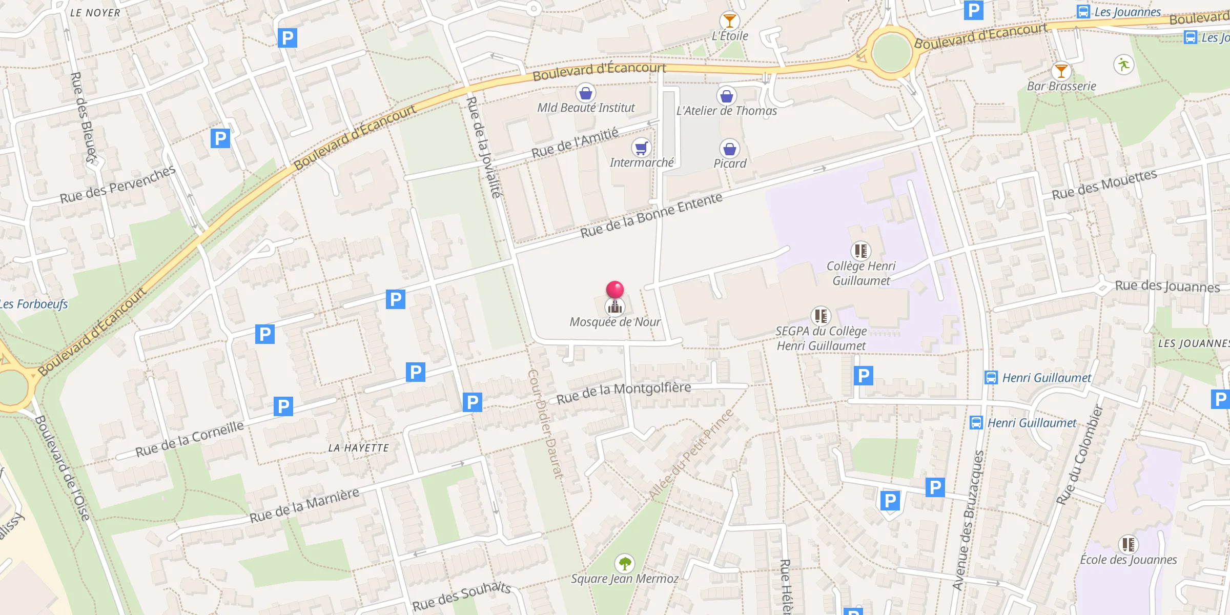 Carte de localisation : Mosquée de Nour