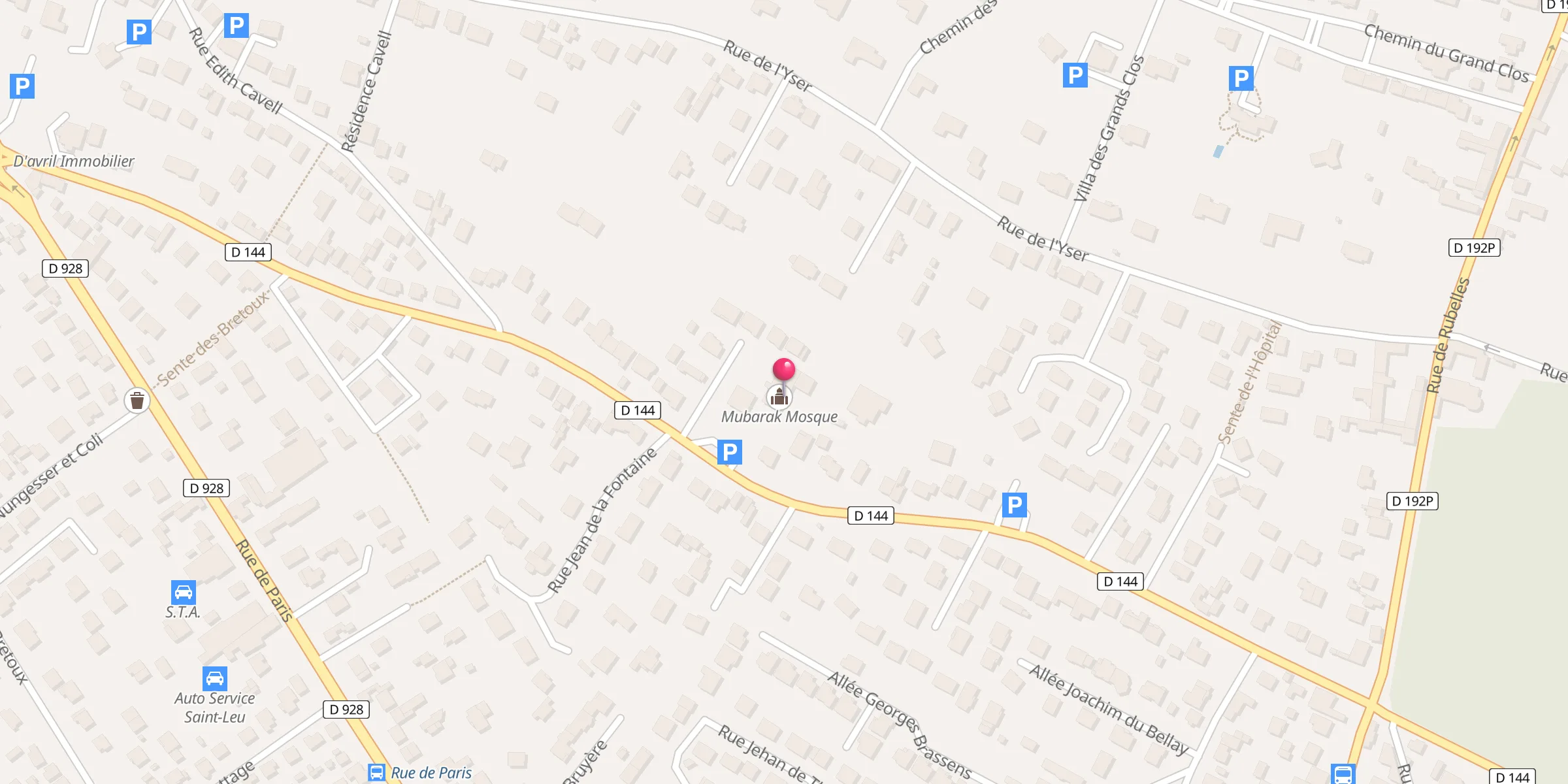 Carte de localisation : Moubarak Mosquée