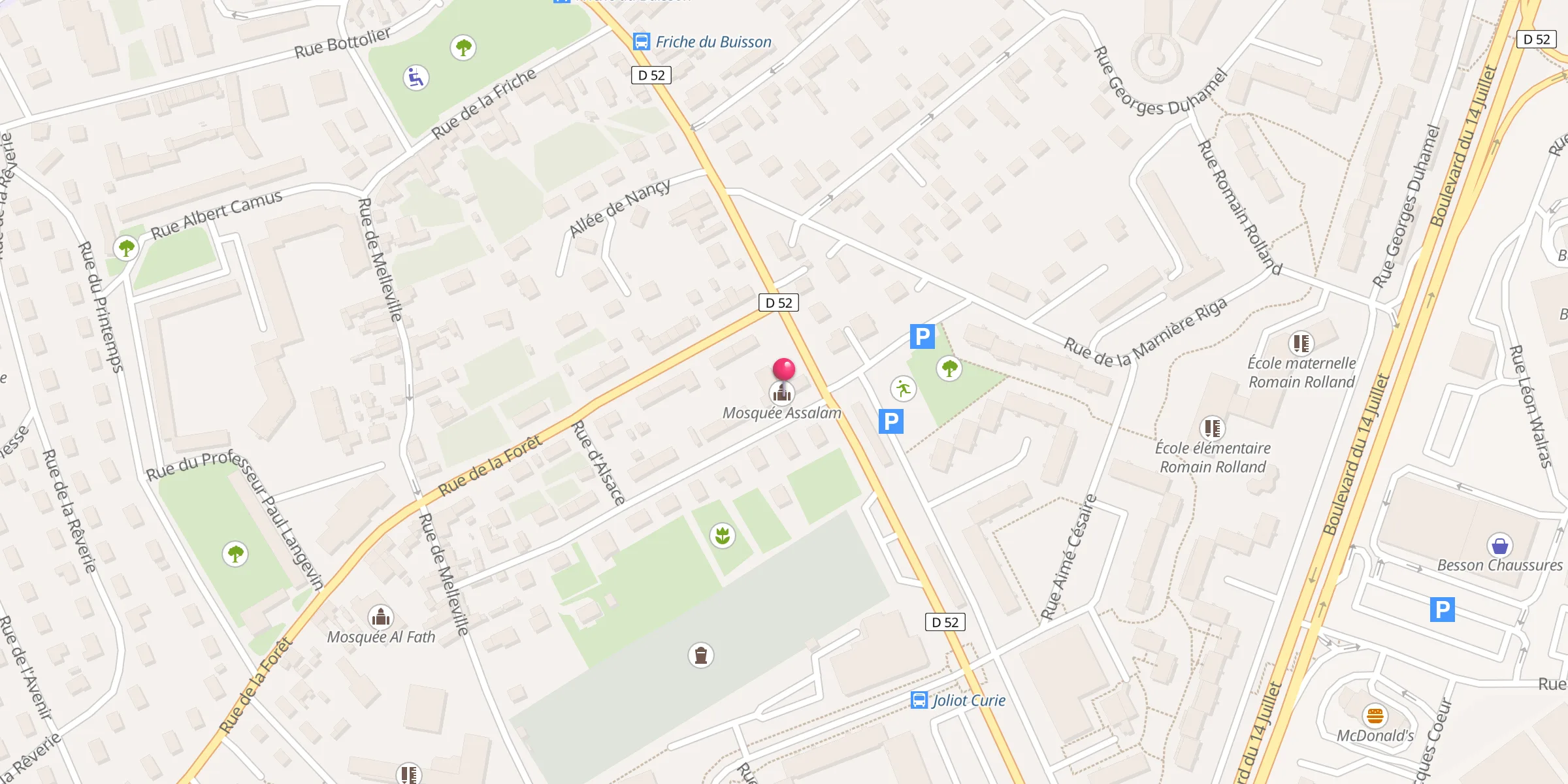 Carte de localisation : Mosquée Assalam