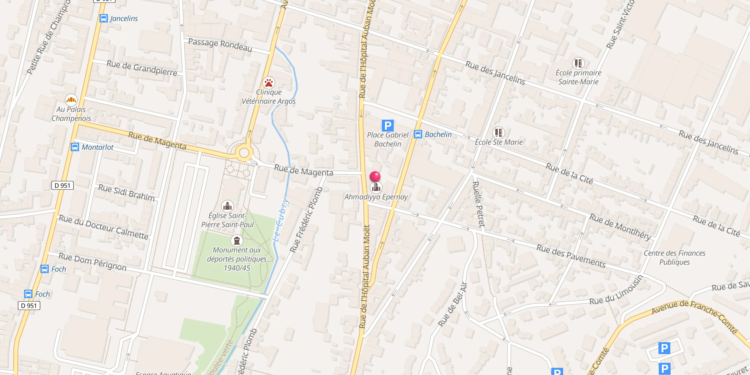 Carte de localisation : Ahmadiyya Epernay