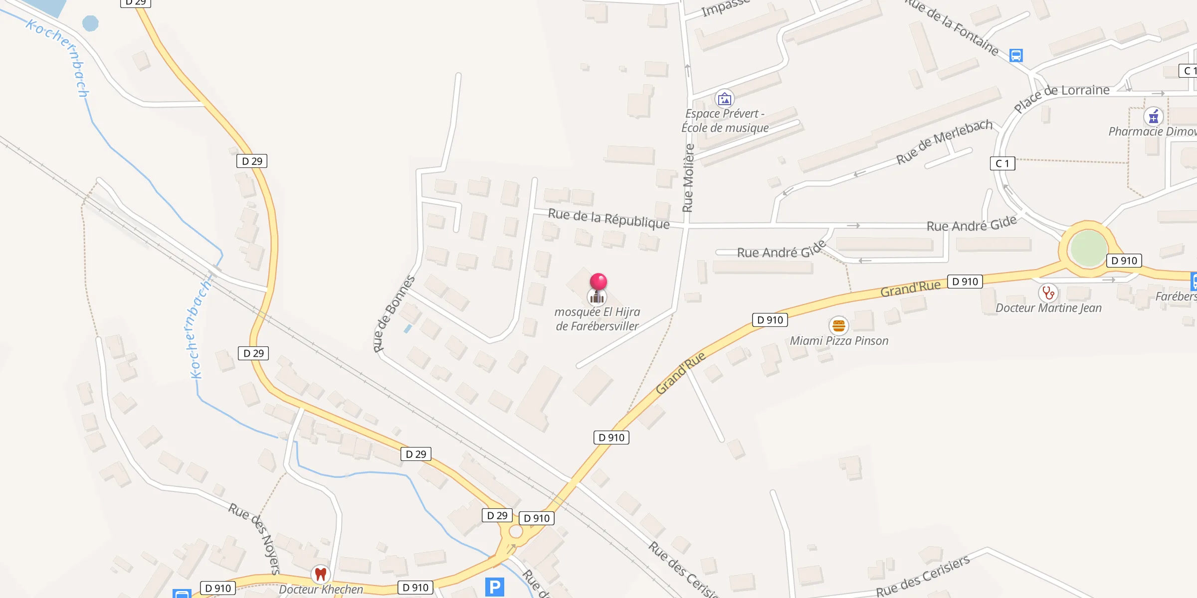 Carte de localisation : Mosquée El Hijra