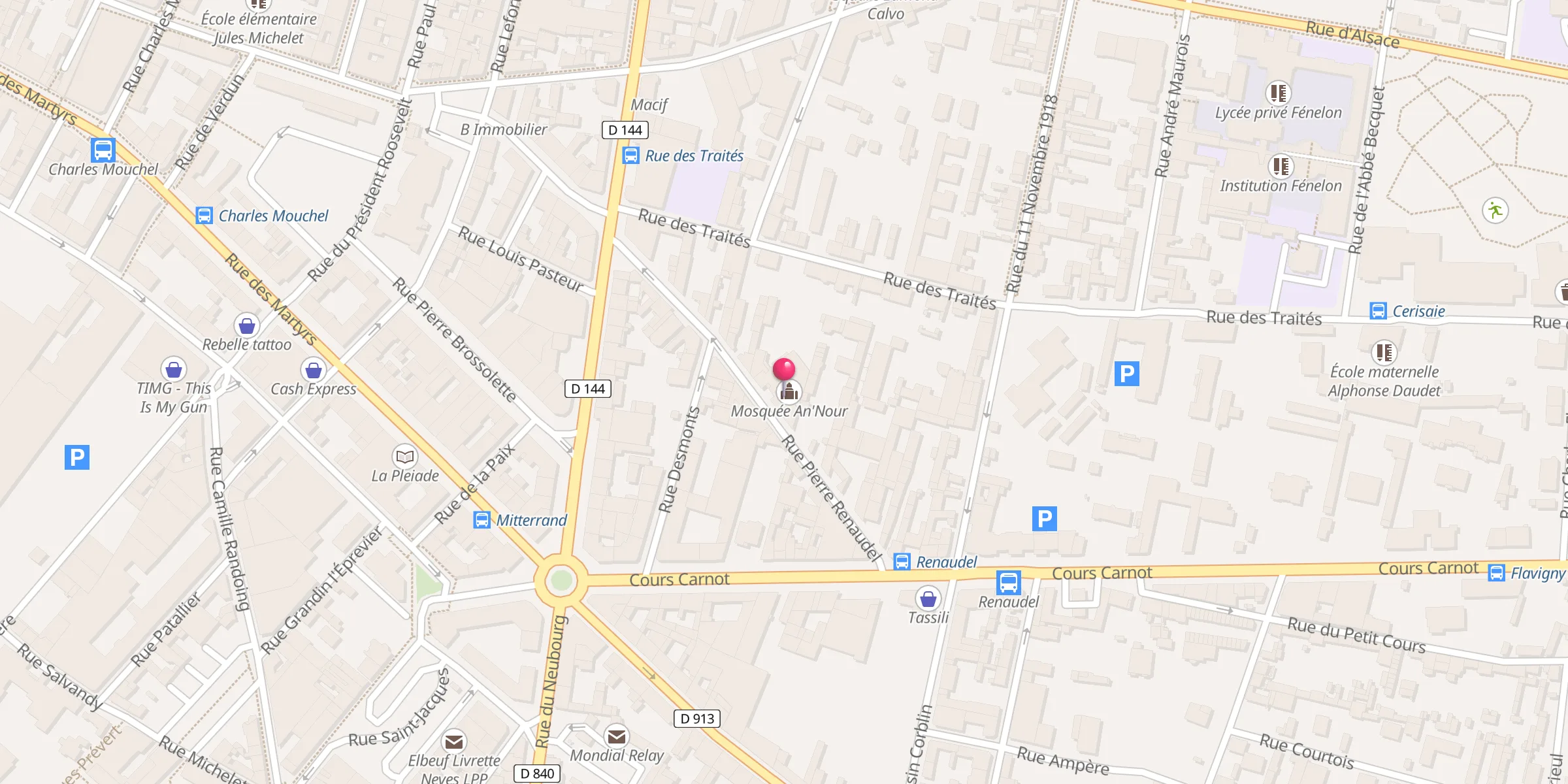 Carte de localisation : Mosquée An'Nour