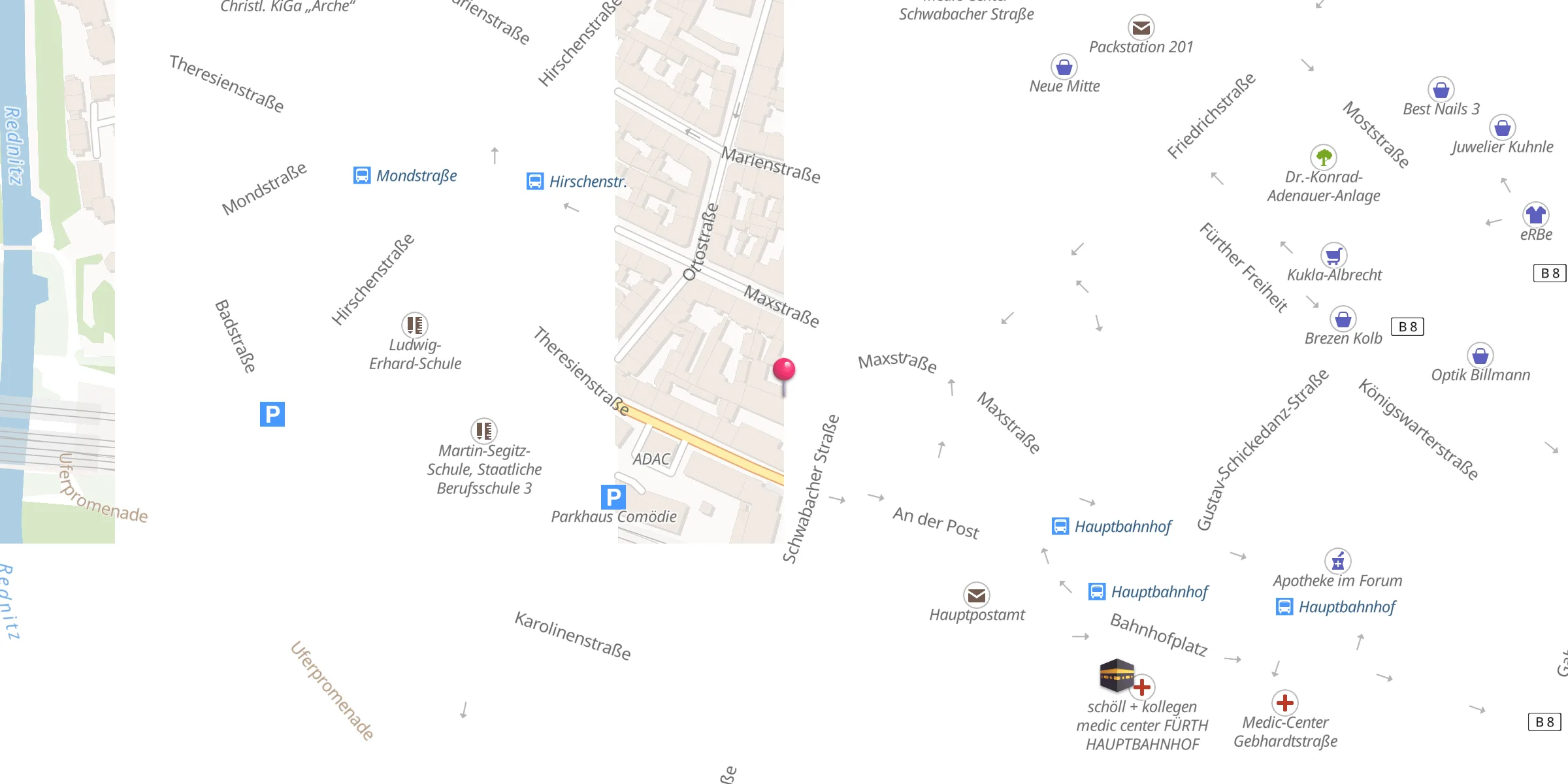 Carte de localisation : Fürth Türk Ocagi - Selimiye Camii
