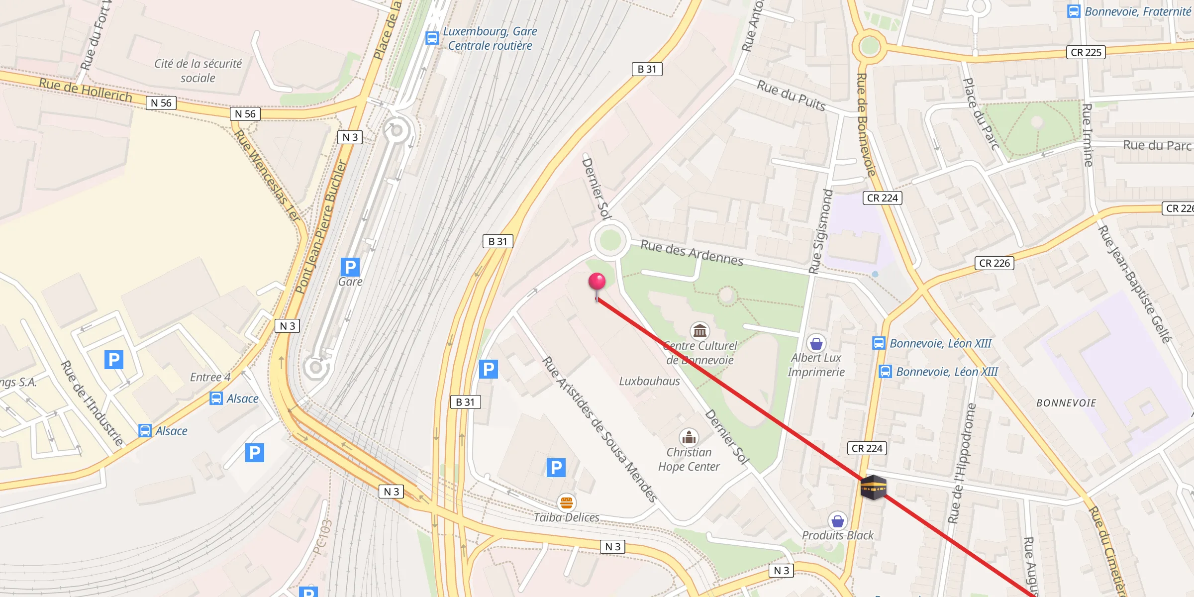 Carte de localisation : Le Juste Milieu