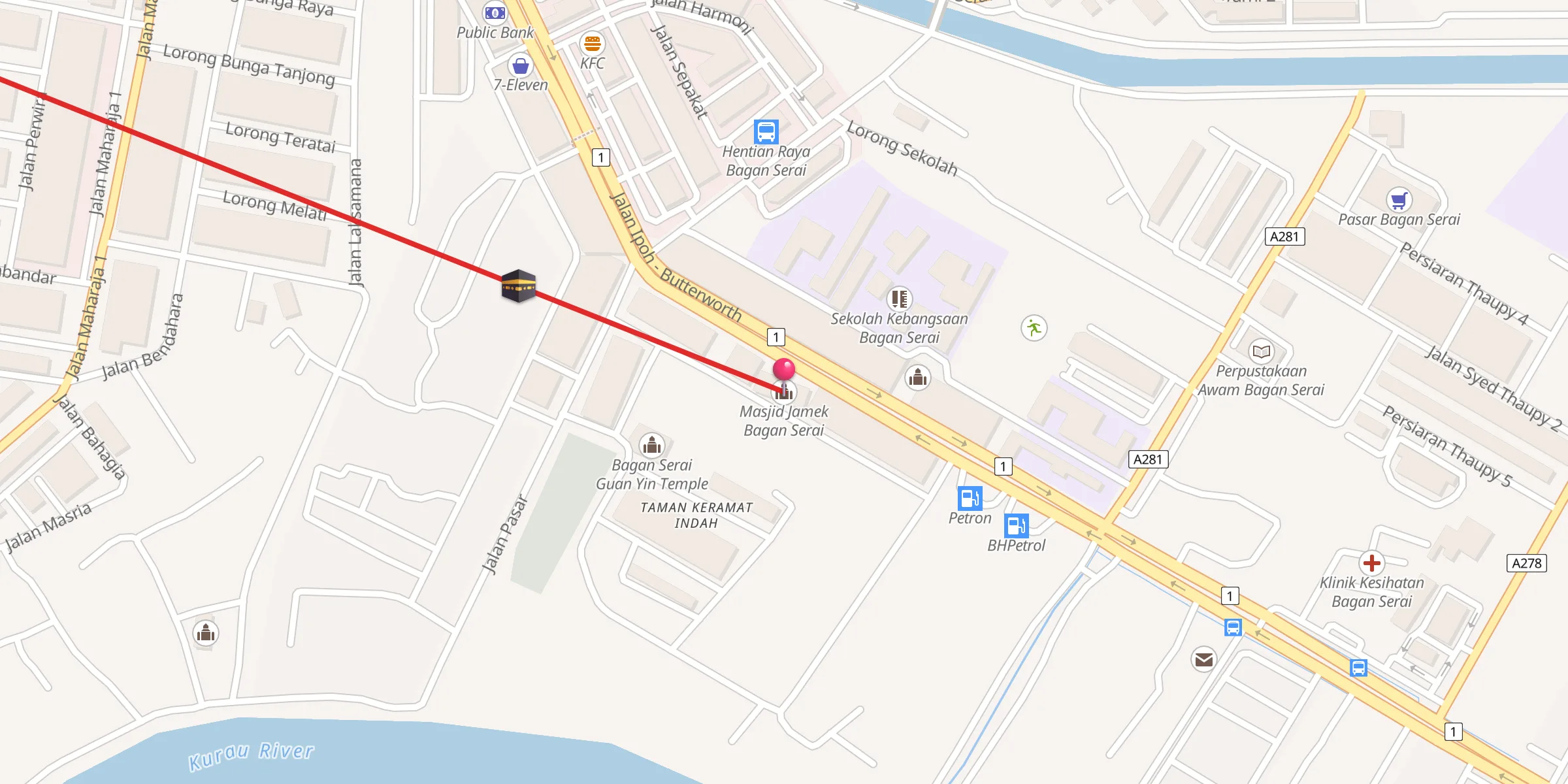 Carte de localisation : Masjid Jamek Bagan Serai