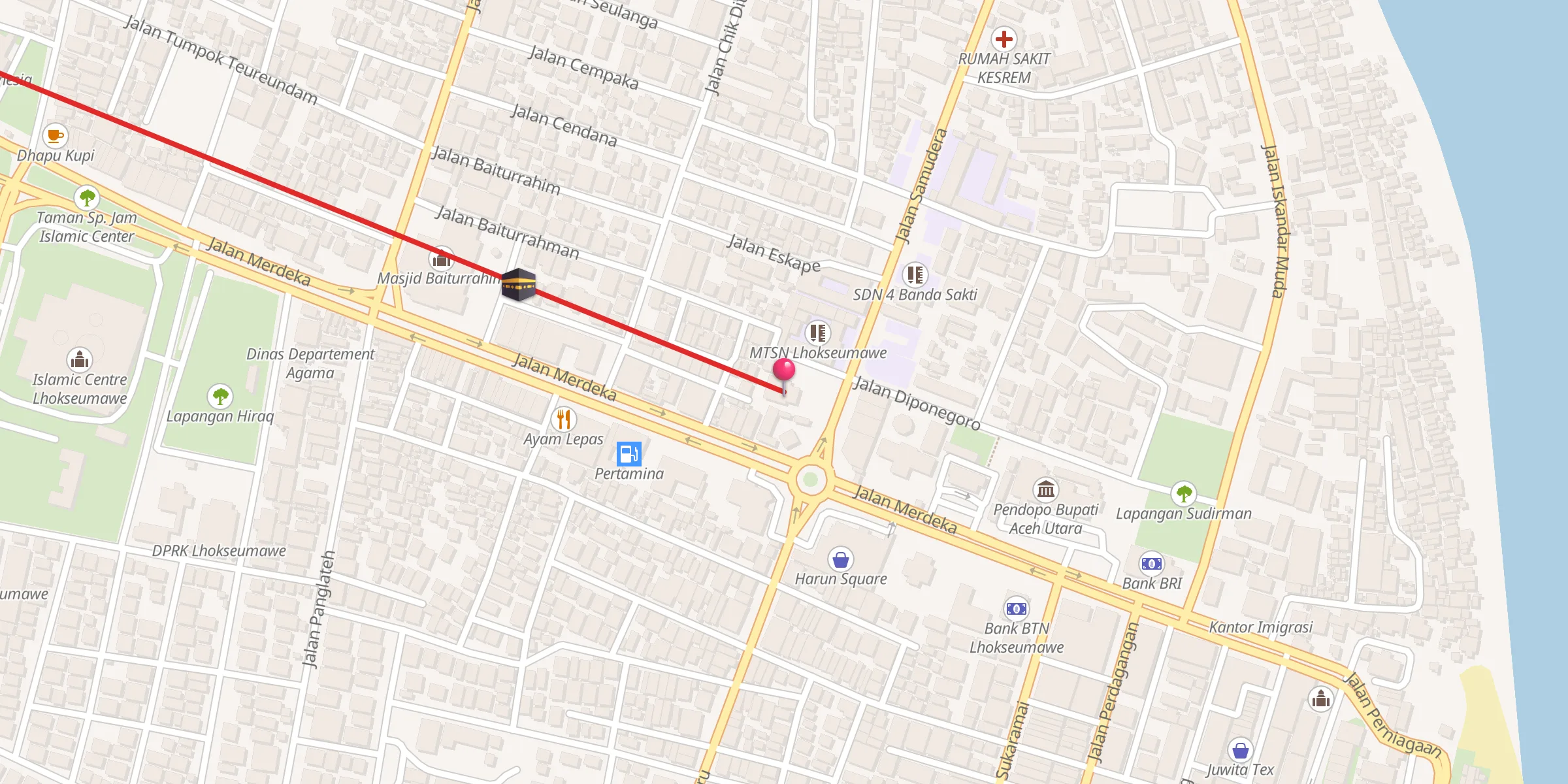 Carte de localisation : Masjid Jamek Lhokseumawe