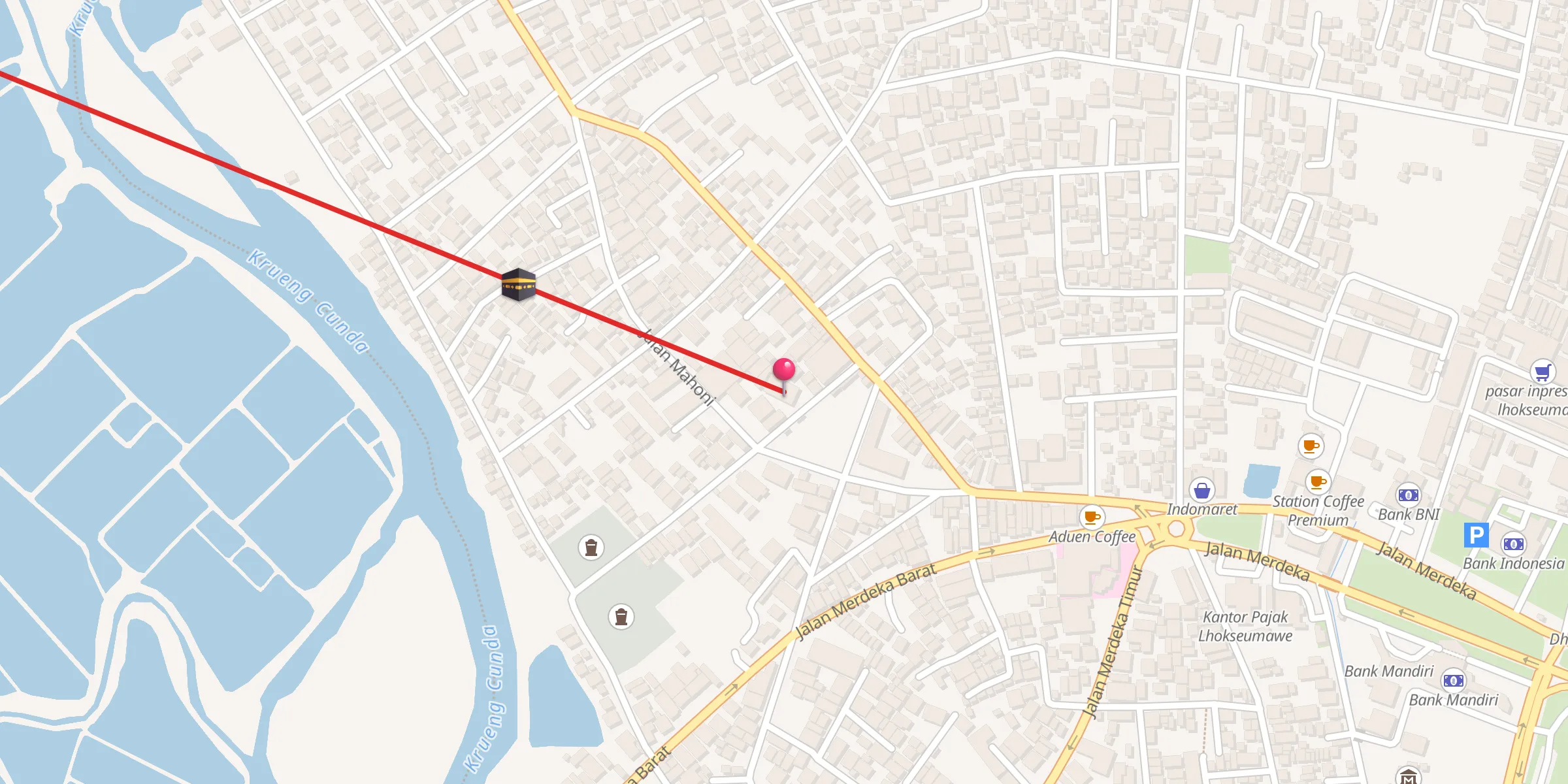 Carte de localisation : mesjid kuta blang