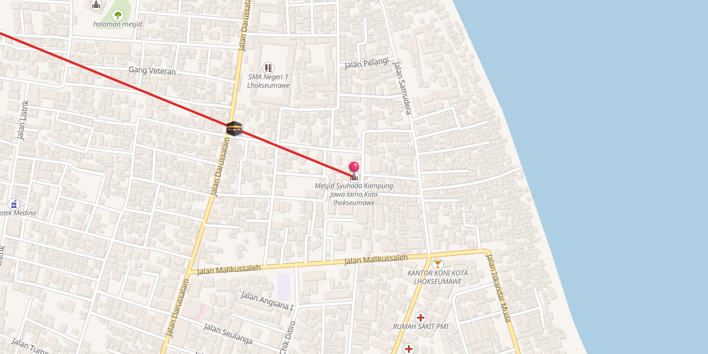 Carte de localisation : Mesjid Syuhada Kampung Jawa lama,Kota lhokseumawe