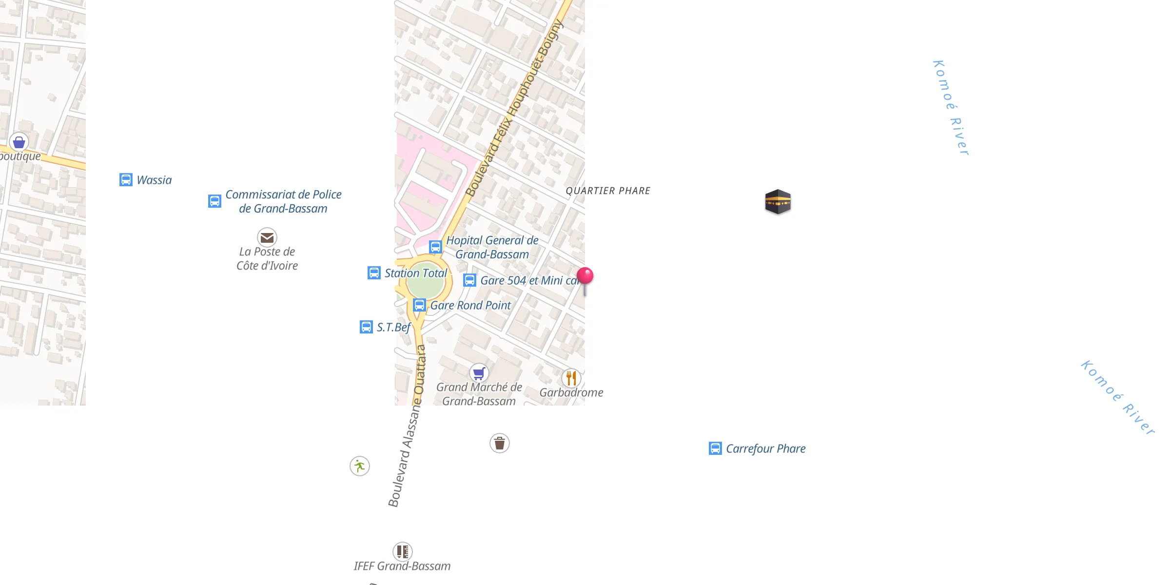 Carte de localisation : Grande Mosquée de Grand-Bassam